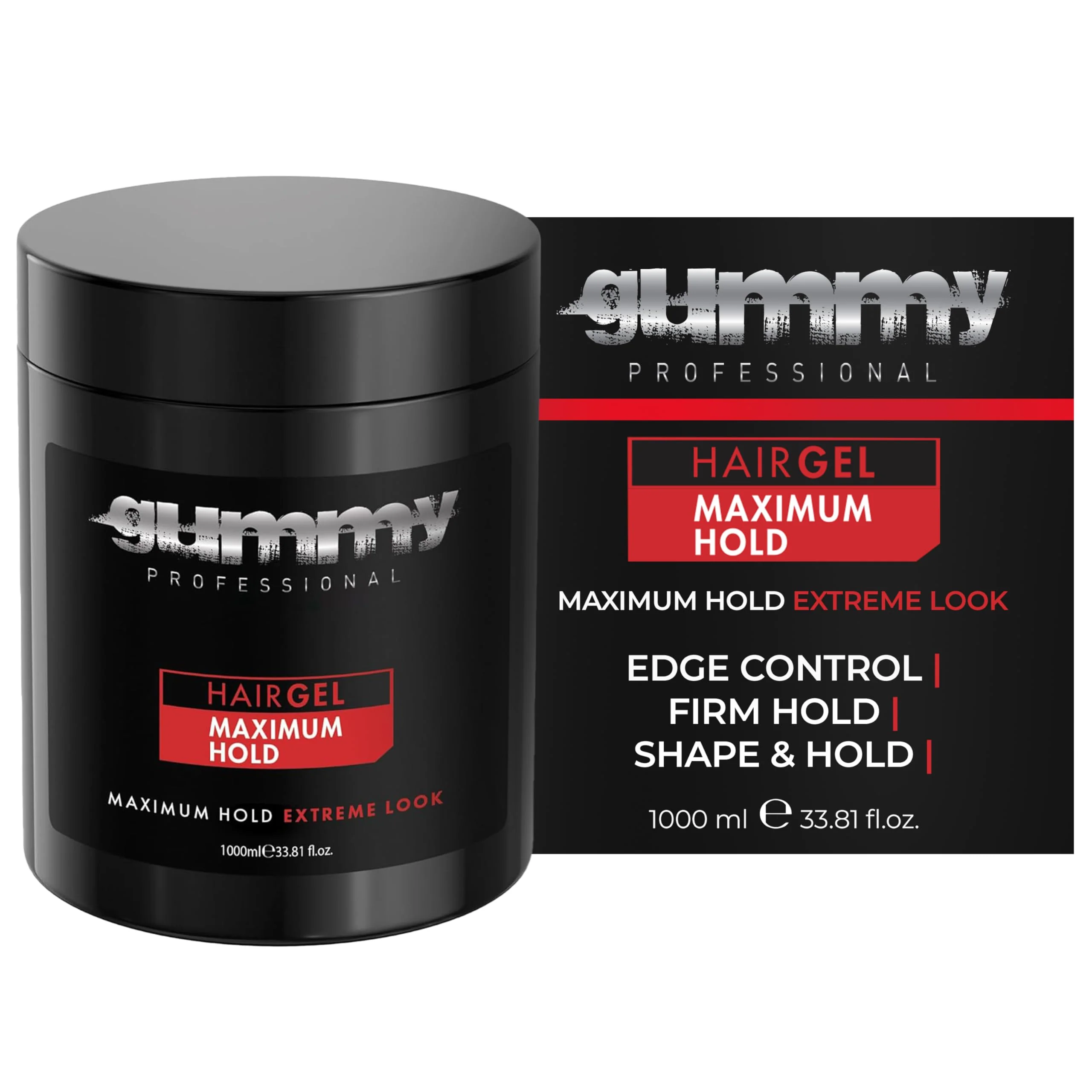 Specialty Gummy Professional - Hair Gel for Men and Women - Strong Hold Styling Gel for Slick Back Looks Curls Braids Twists and Edge Control - Clear Gel Easy-to-Use