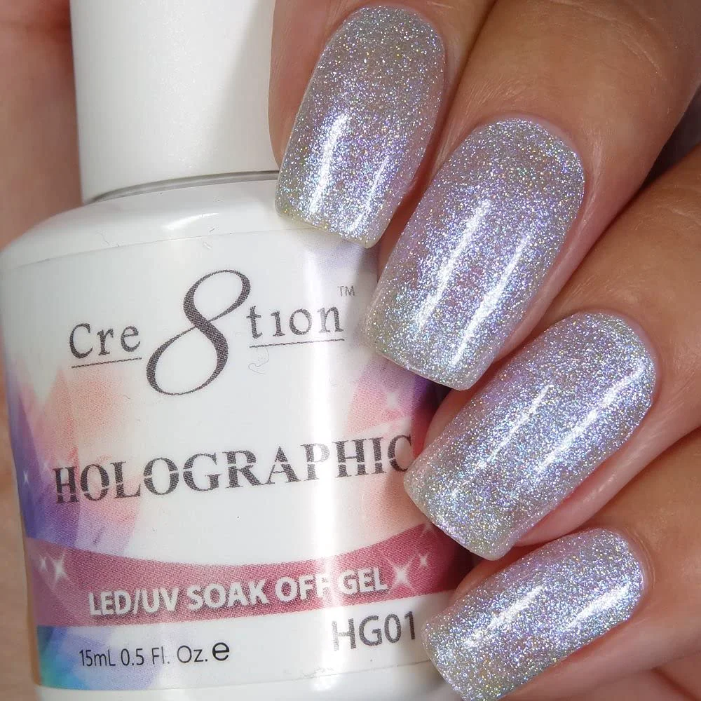 Modern HG01 Cre8tion - Holographic Collection Soak Off Gel Easy Application LED UV cured 15mL 0.5 fl oz High-Grade