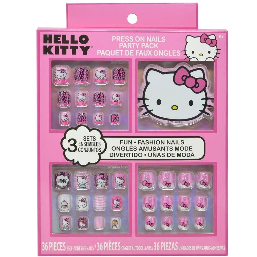 Fast Hello Kitty Press-On Nails Party Pack - 36 Self-Adhesive Nails Lightweight