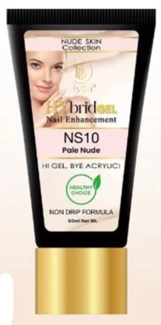 Detailed HyGEL Hybrid Nail Gel Nude Skin Collection SINGLES 60ml Pale Nude NS10 Casual
