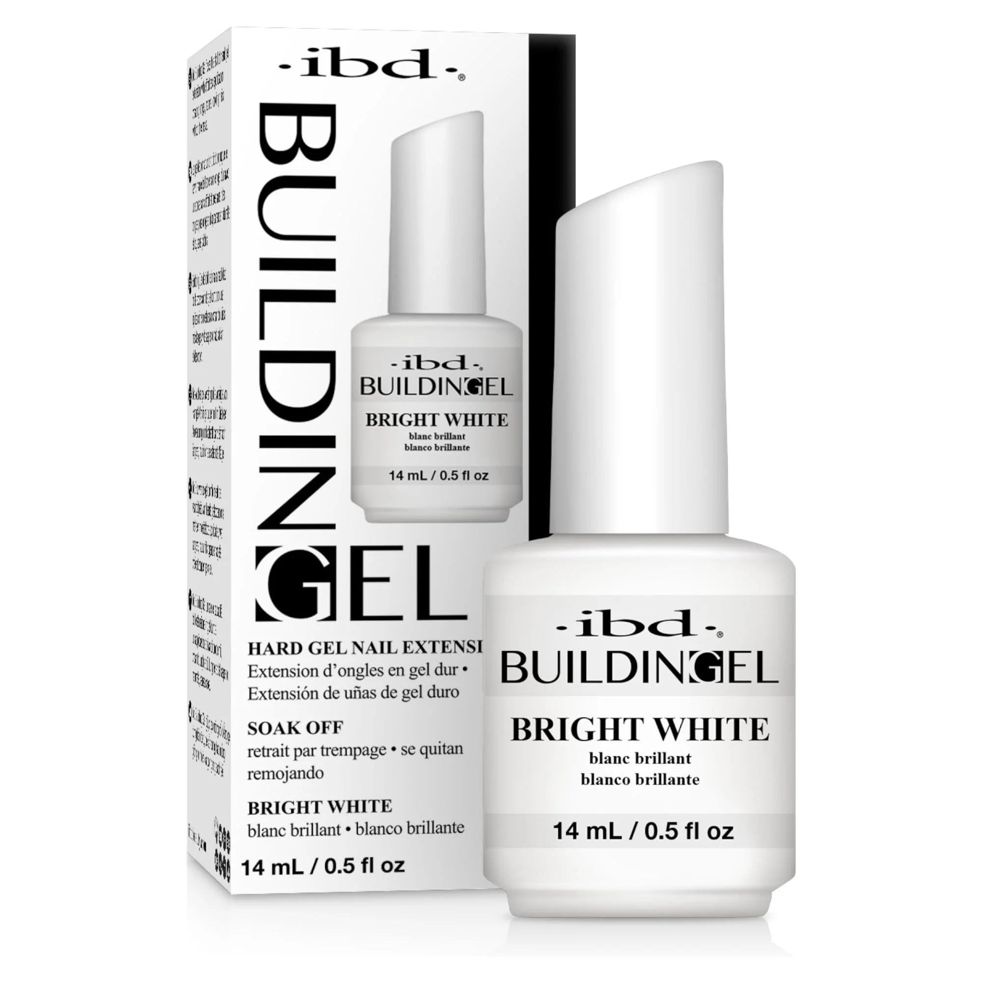 Recyclable IBD Builder Gel for Nails Round - Bright White UV LED Gels Hard Nail Extensions Sculpting Strong Long-Lasting Enhancement Made in USA 0.5 oz 1 Dependable