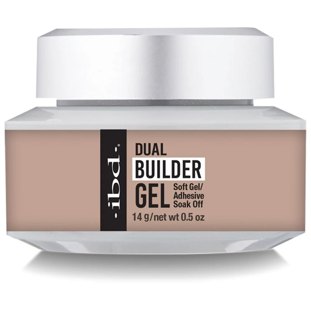 Original IBD Dual Builder Gel for Nails Round - Soft Gels and Adhesive Soak Off UV LED Curable Strong Long-Lasting Nail Enhancement Sculpting Extension Top-Quality