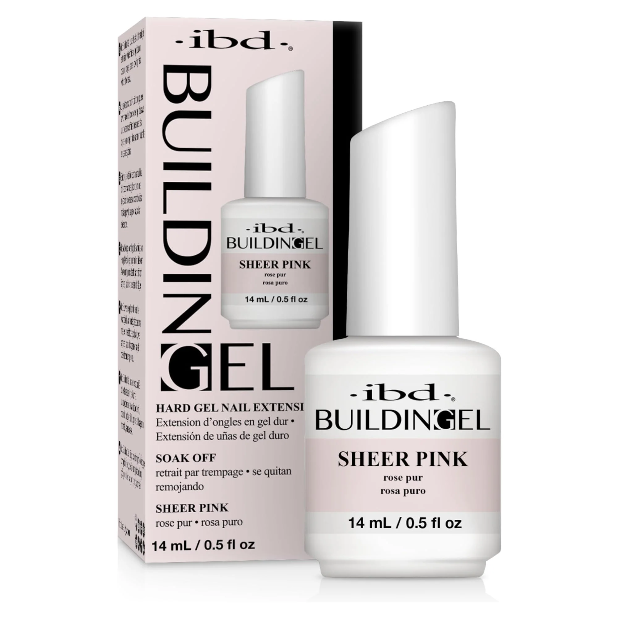 Relaxed IBD Building Gels Sheer Pink Bottle - Hard Builder Gel for Nails Extensions Sculpting Overlays Soak-Off UV LED Nail Enhancement 0.5 oz 1 Count Consistent