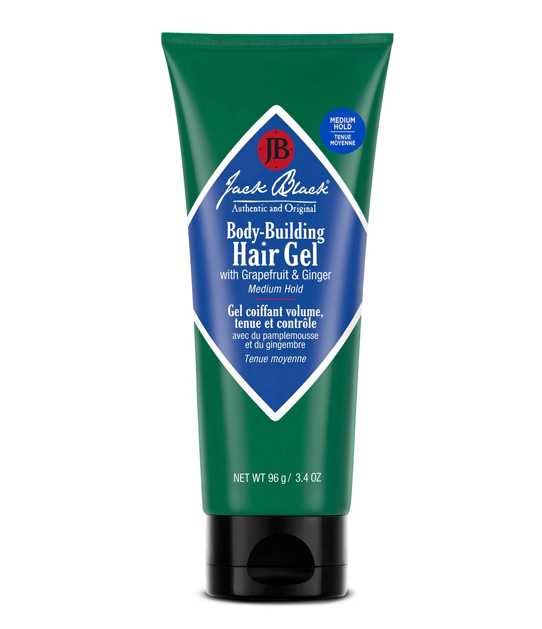 Easy-to-Use Jack Black - Body-Building Hair Gel 3.4 fl oz - PureScience Formula Medium Hold Alcohol- With Grapefruit and Ginger Fragrance Durable
