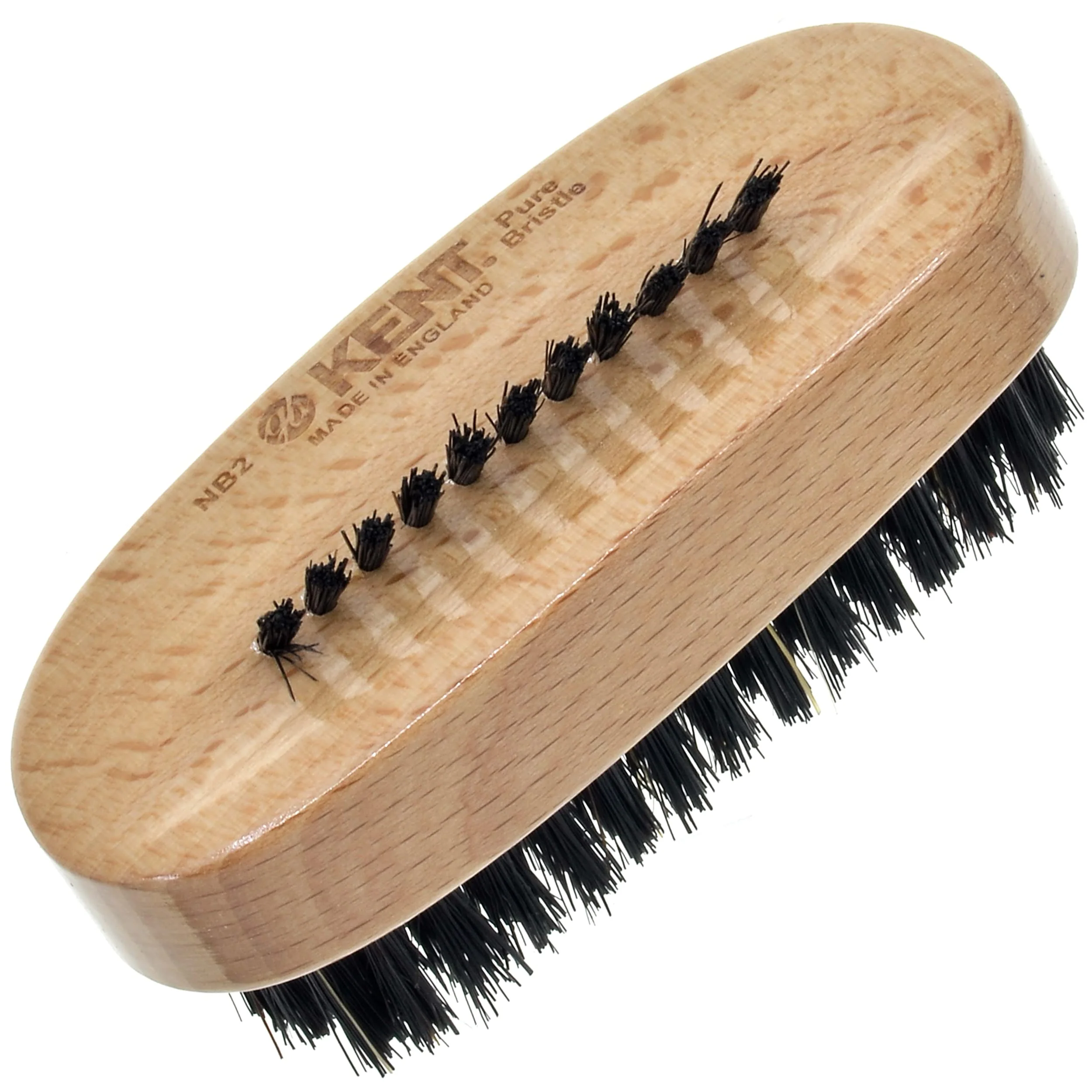 Sustainable Kent NB2 Natural Bristle Fingernail Brush and Hand Scrub Brush Beechwood Nail Brusher to Clean Nails and Scrubber for Hands and Feet Efficient