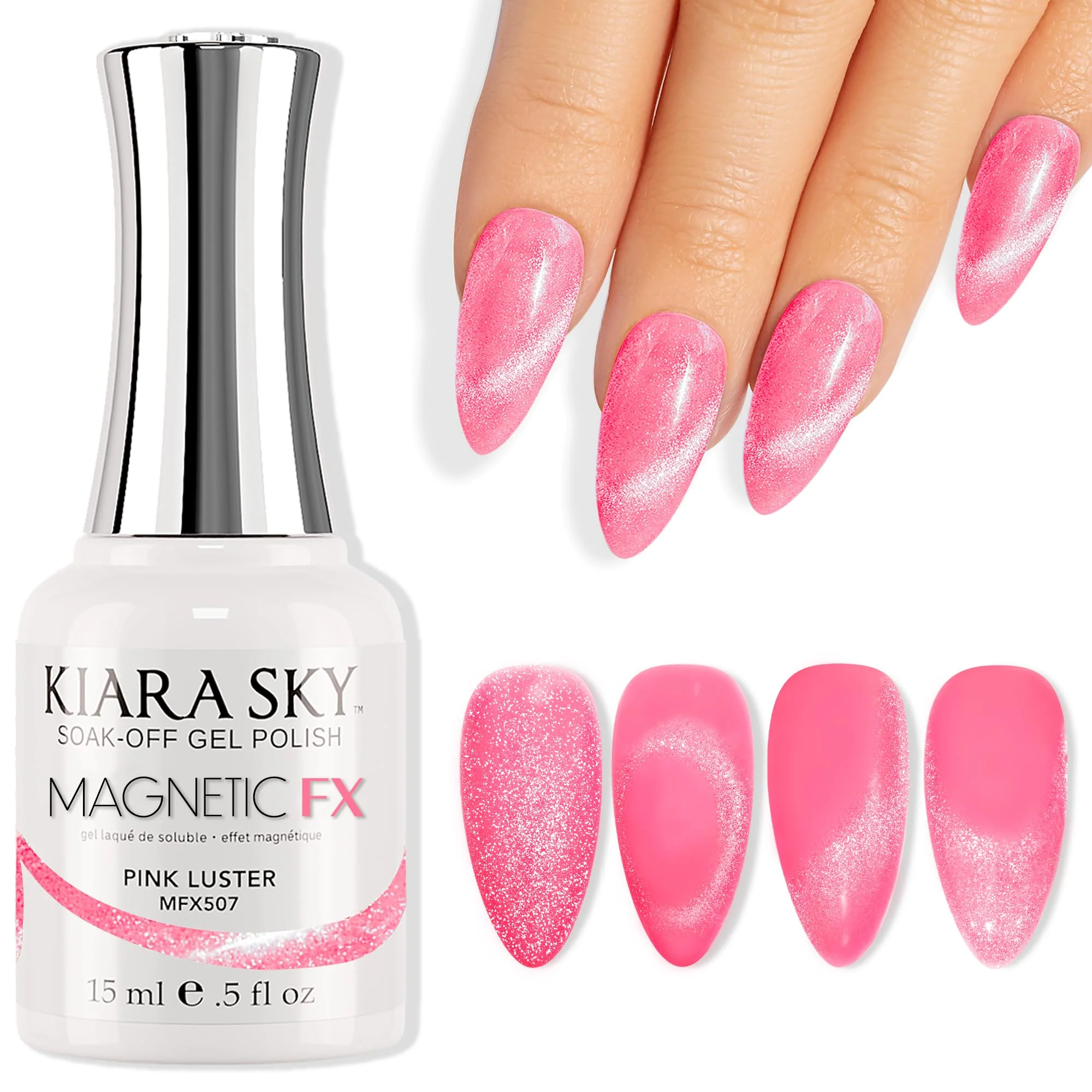 Trusted KIARA SKY Cat Eye Gel Nail Polish 15ml Hot Pink Magnetic FX Cat Eye Gel Polish Soak Off UV LED Nail Lamp Gel Metallic Velvet Cat Eye Gel Polish Genuine