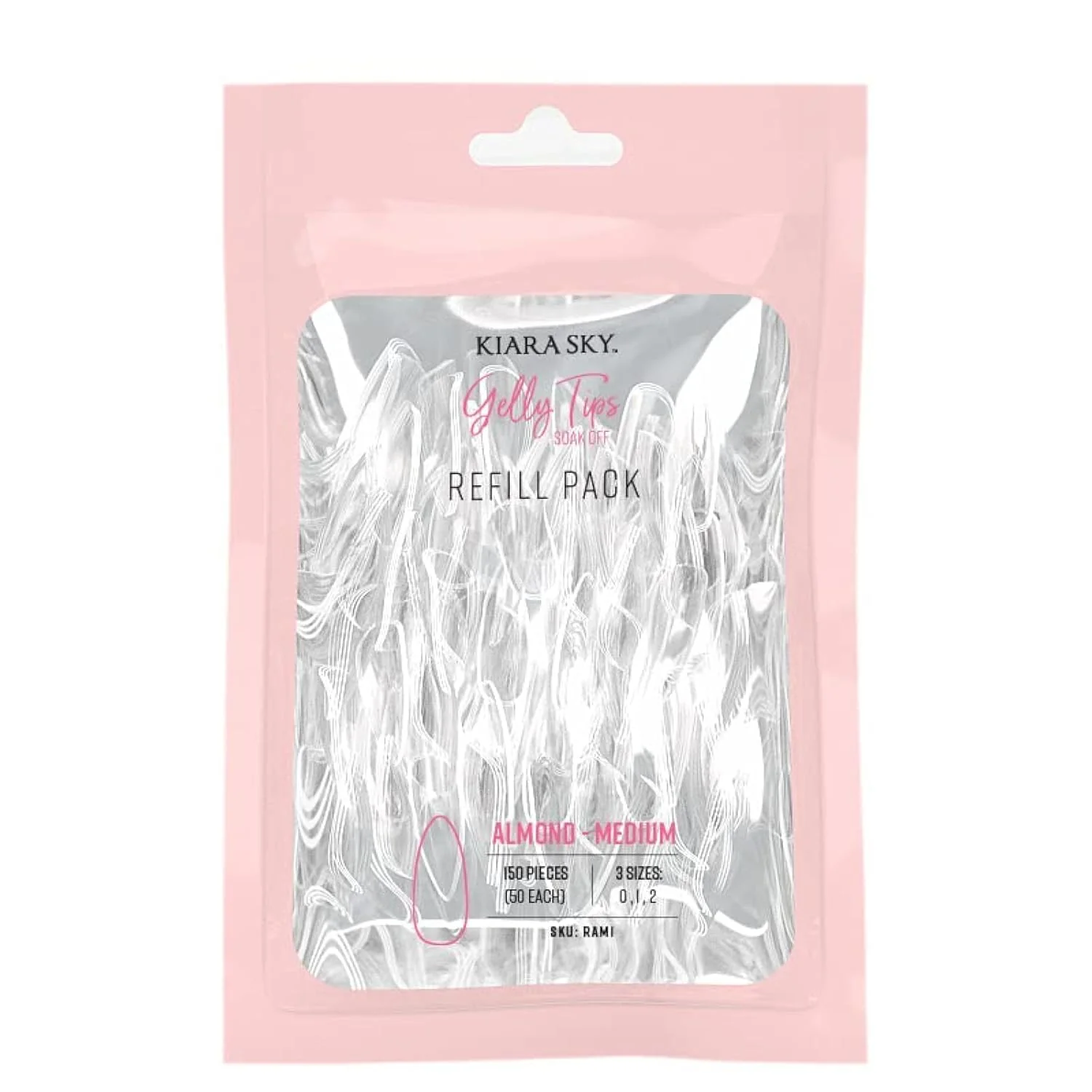Verified Kiara Sky Gelly Tips Refill Packs - Soak Off Soft Gels - Almond Shape Medium Length Sizes 0 1 2 Responsible