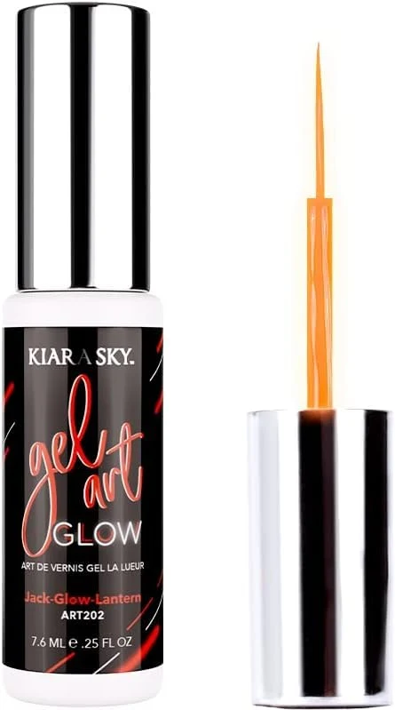 Original KIARA SKY Gel Paint Glow Art Liner 0.25 fl oz Jack Glow Lantern bright orange Green