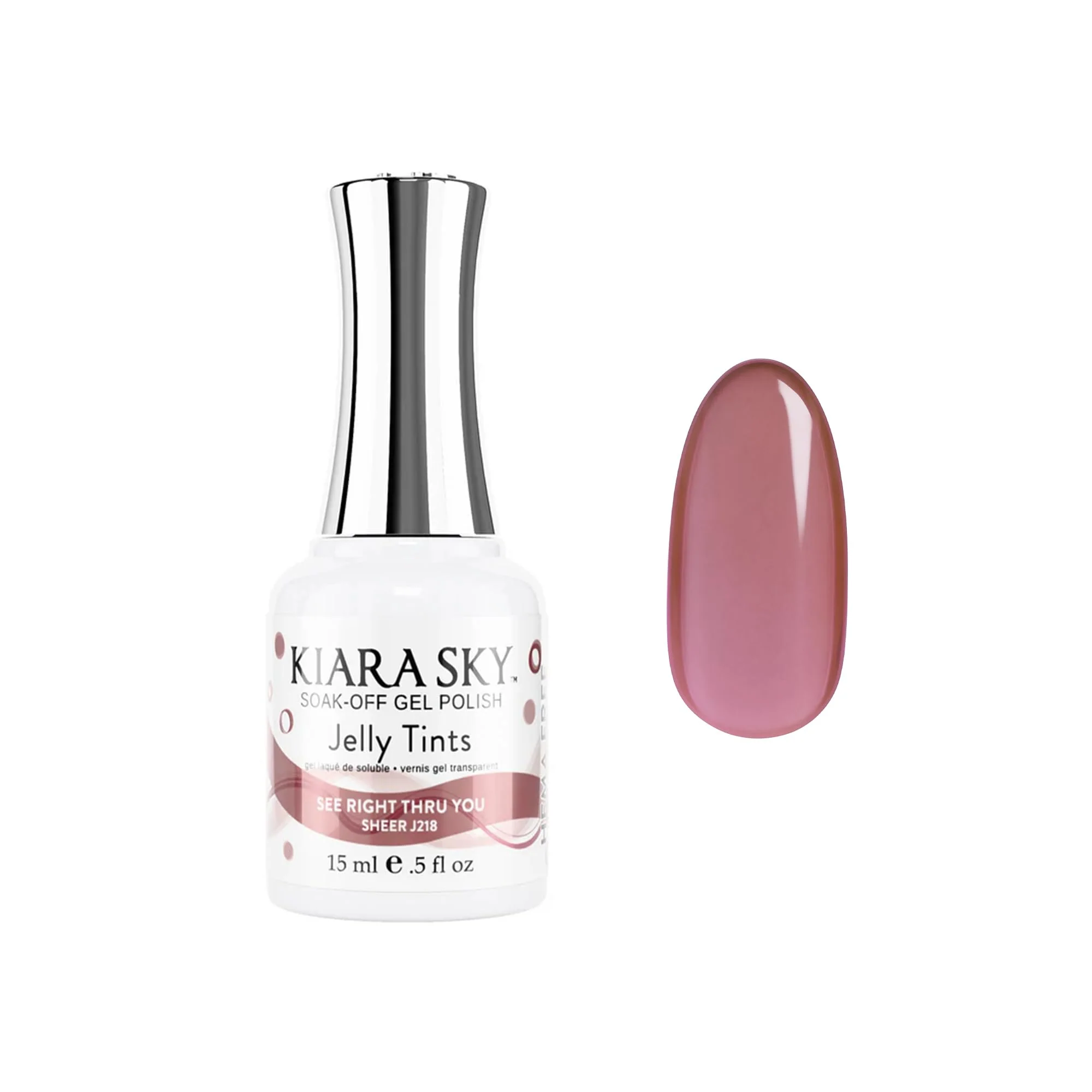 Fashionable KIARA SKY Jelly Tints Soak Off Gel Polish 15ml See Right Thru You Breathable