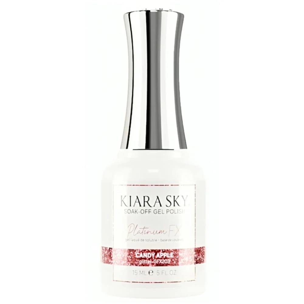 Luxury KIARA SKY LED UV Soak Off Platinum Gel FX Candy Apple - One Coat Foil Glitter Pure