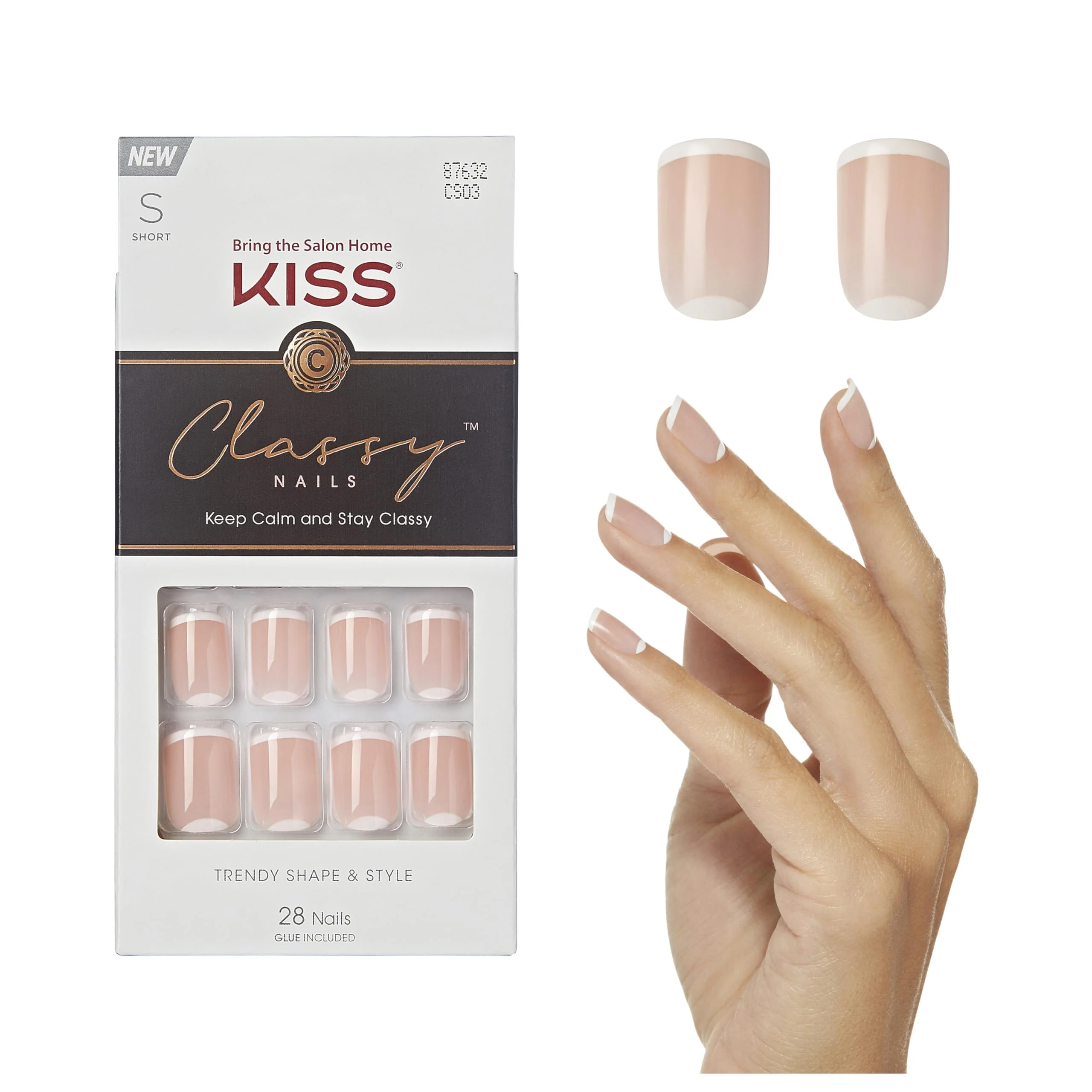 Premium KISS Classy Fake Nails Ready-To-Wear DIY Manicure - Simple Enough Waterproof Smudge Proof Chip Proof No Dry Time Durable Flexible Long Eco-Friendly