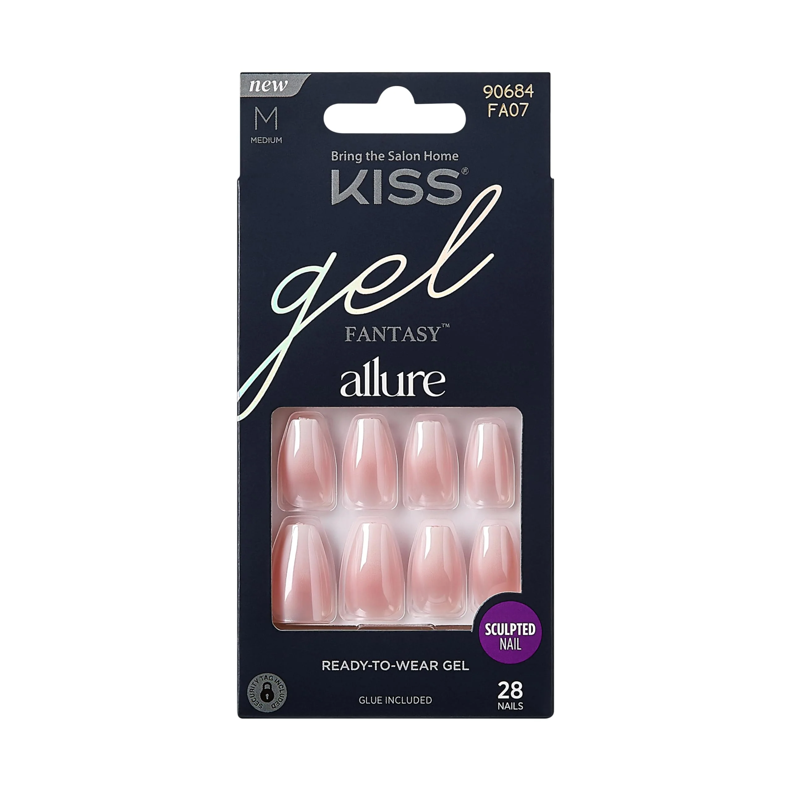 Easy-to-Use KISS Gel Fantasy Allure Glazed Donut Nails - Essential Fine