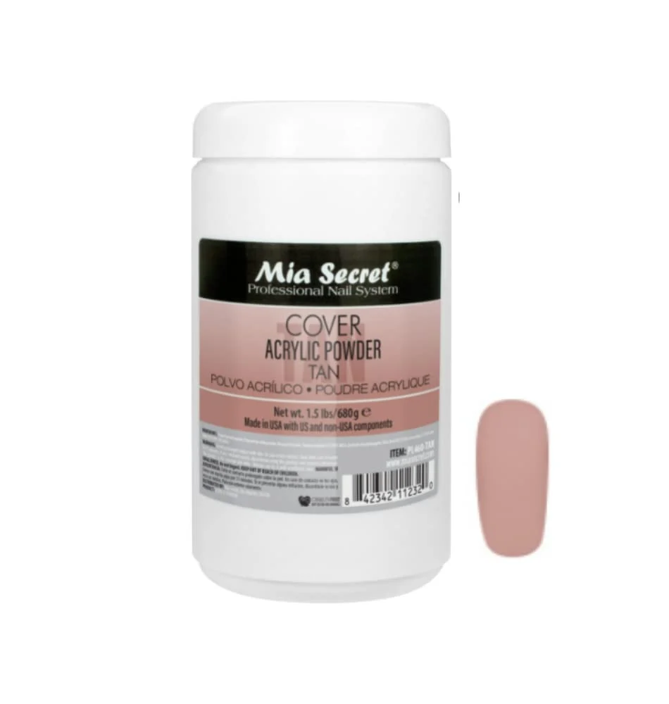 Trendy Mia Secret Cover Tan Acrylic Powder MADE IN USA Multiple Sizes 1.5 lbs Flexible