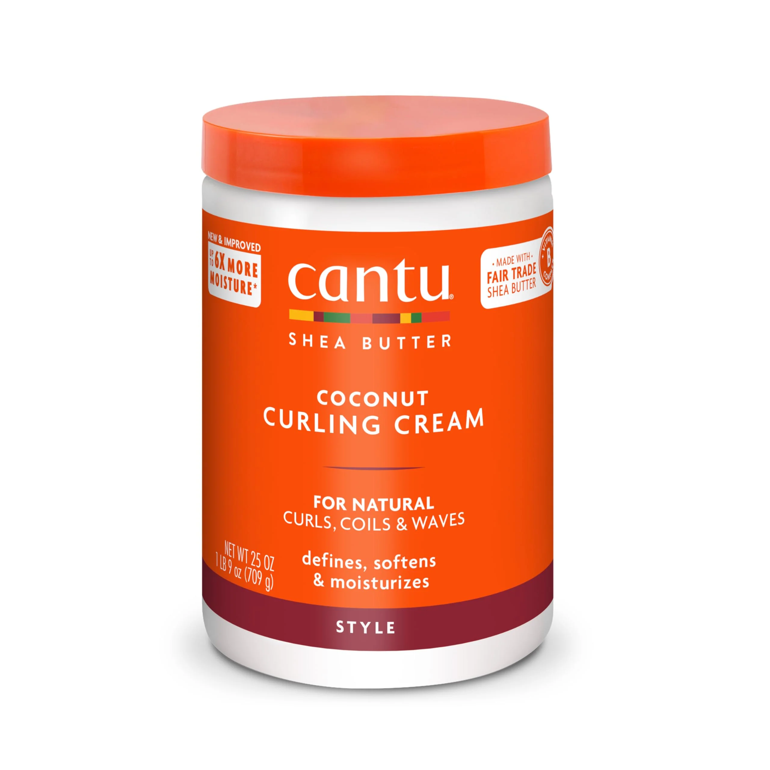 Refined Cantu Coconut Curling Cream with Shea Butter for Natural Hair 25 oz Pack of 4 Trusted