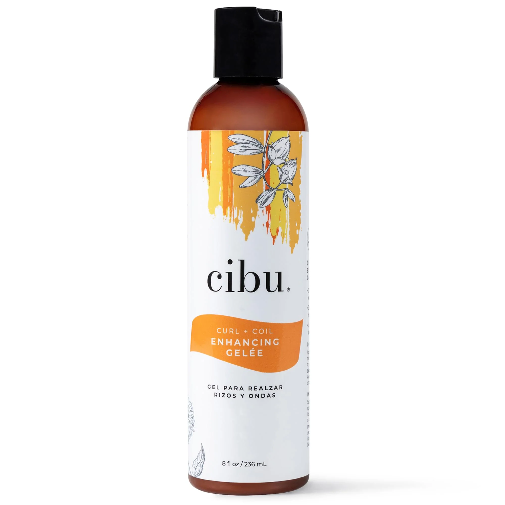 Specialty CIBU Curl Coil Enhancing Gelée - Curl Defining Gel for Curly Hair and Wavy Hair - Lightweight Gel with Argan Jojoba and Sunflower Oil to Reduce Green
