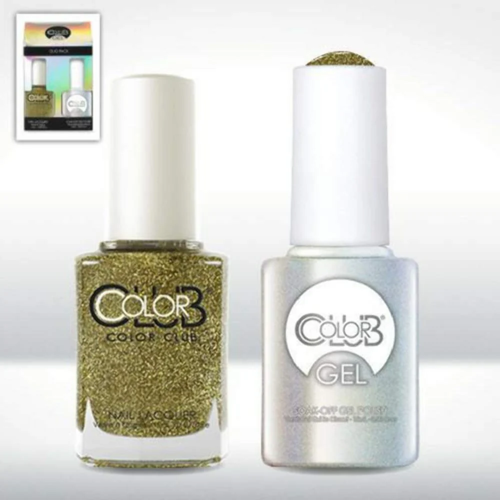 Consistent Color Club Gold Glitter Color Club Gel Lacquer Duo Includes 1 Each Of 05kgel780 and 05a780 0.5 fluid_ounces Modern