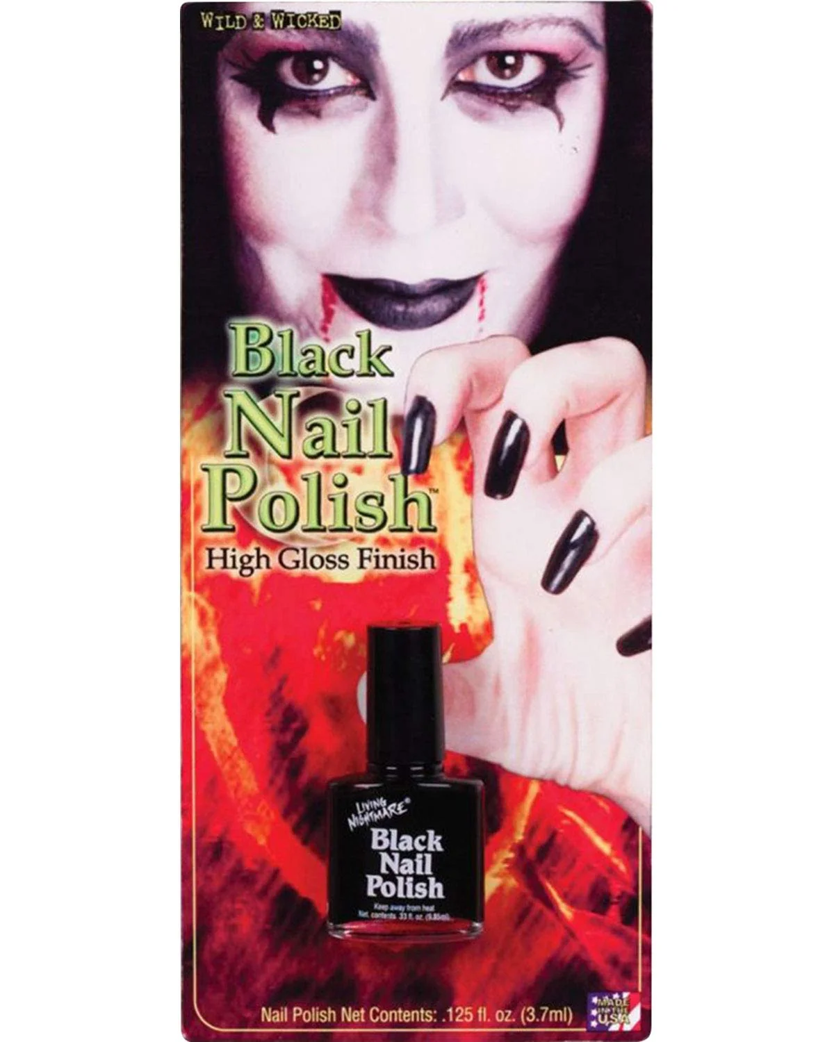 Pure Costumes For All Occasions Fw9474Bk Nail Polish Black Breathable