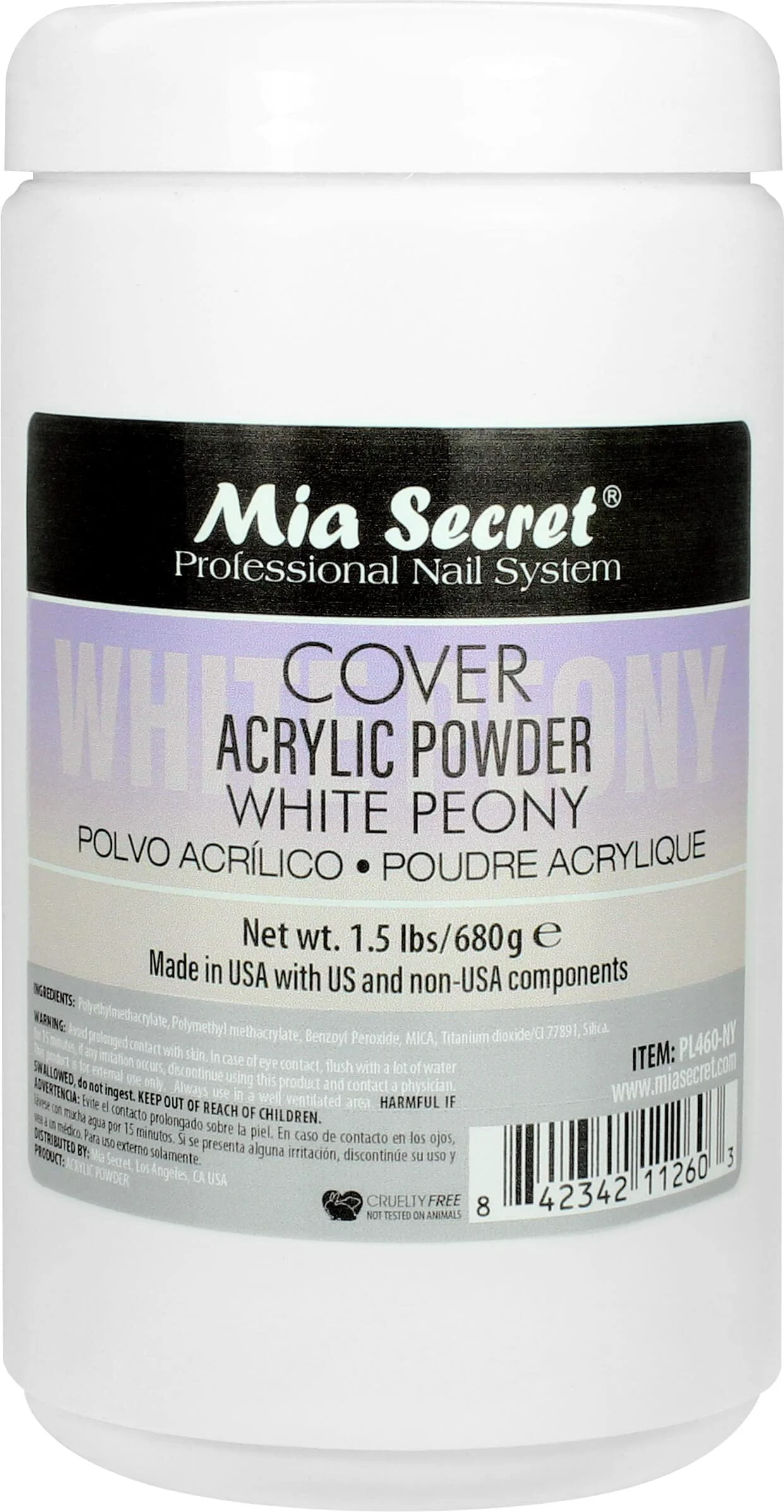 Crafted Cover White Peony Acrylic Powder Mia Secret 1.5 lbs Elegant