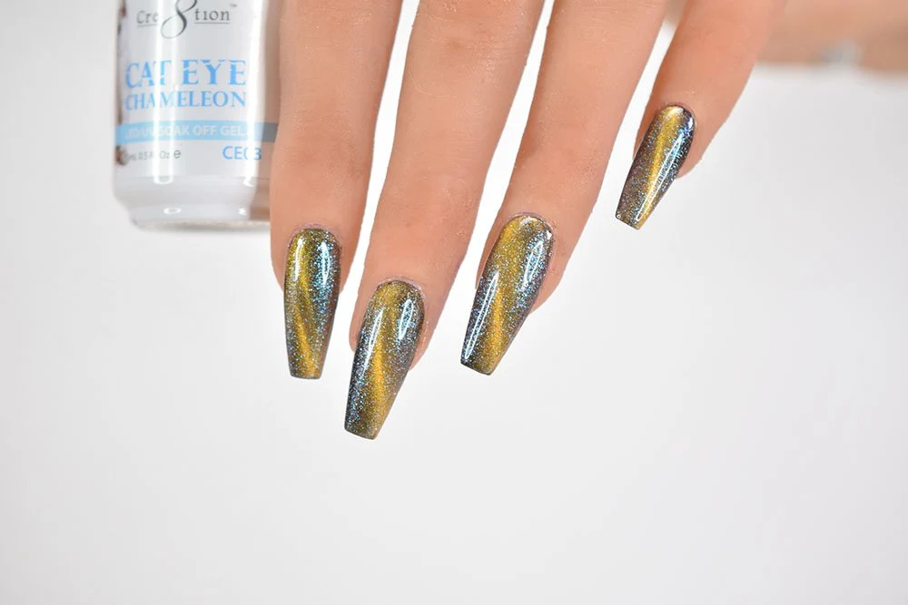 Refined Cre8tion Cat Eye Chameleon LED UV Soak Off Gel Polish 0.5 oz CE03 Flexible