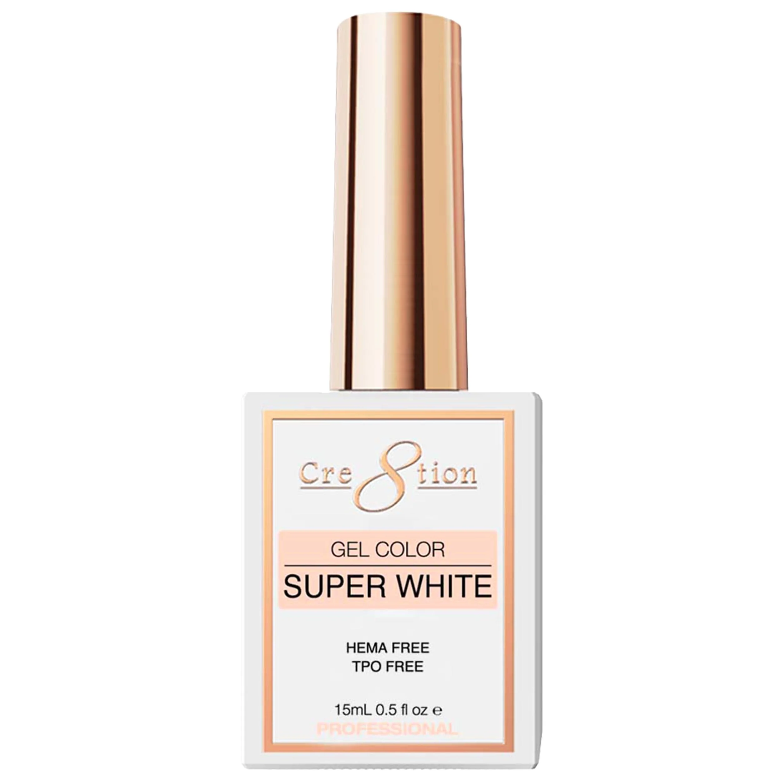 Dependable Cre8tion Super White Soak-Off Gel Polish Highly Pigmented Opaque White for French Tips Nail Art HEMA- TPO- 0.3 oz Advanced