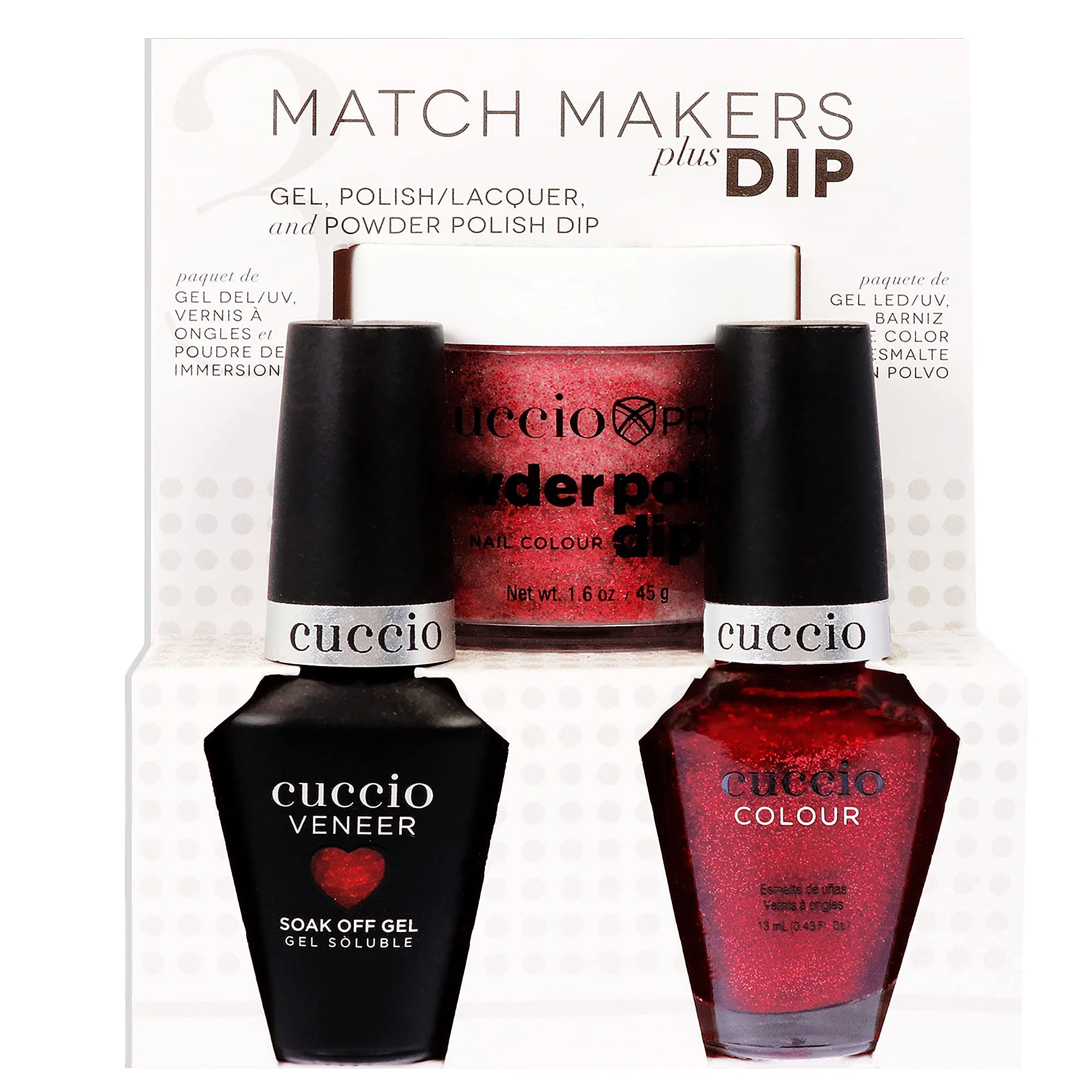 Lightweight Cuccio Colour Matchmakers Plus Nail Dip - Matching Mani-Pedi With Coordination - A Color Lacquer And Color Veneer Gel Polish In The Same Casual