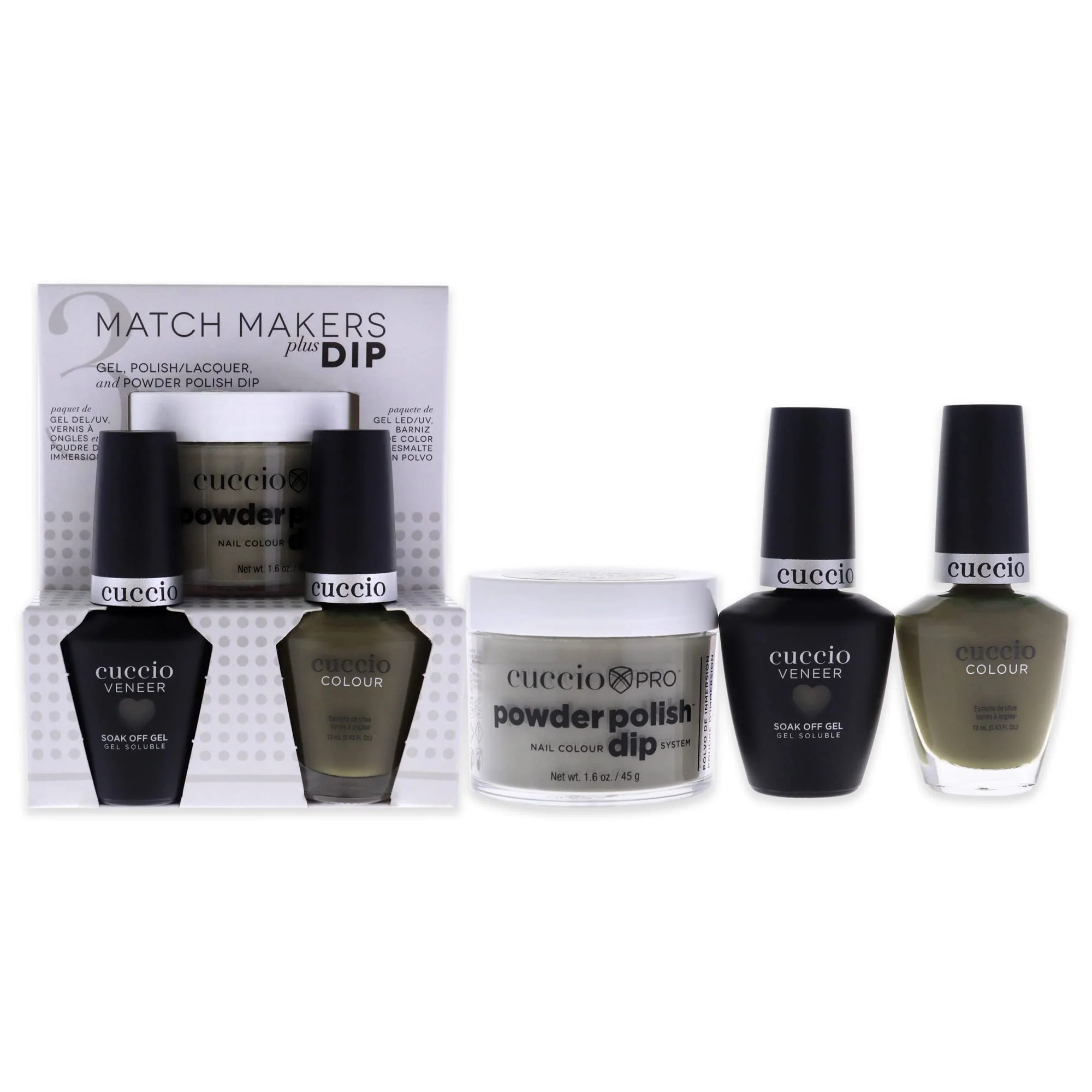 Flexible Cuccio Colour Matchmakers Plus Nail Dip - Matching Mani-Pedi With Coordination - A Color Lacquer And Color Veneer Gel Polish In The Same Innovative