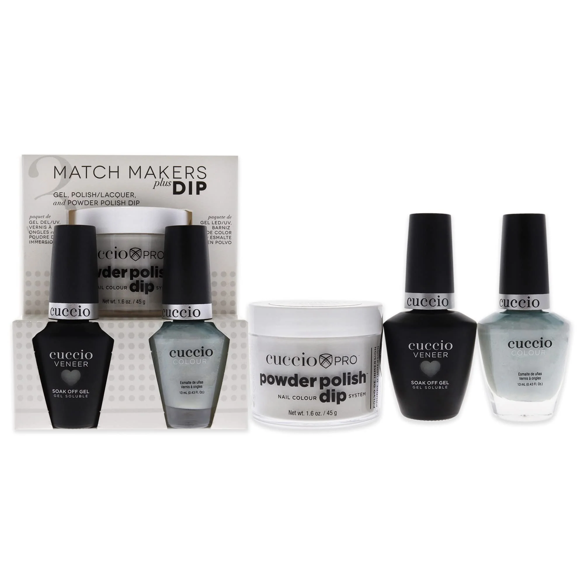 Verified Cuccio Colour Matchmakers Plus Nail Dip - Matching Mani-Pedi With Coordination - A Color Lacquer And Color Veneer Gel Polish In The Same Top-Quality