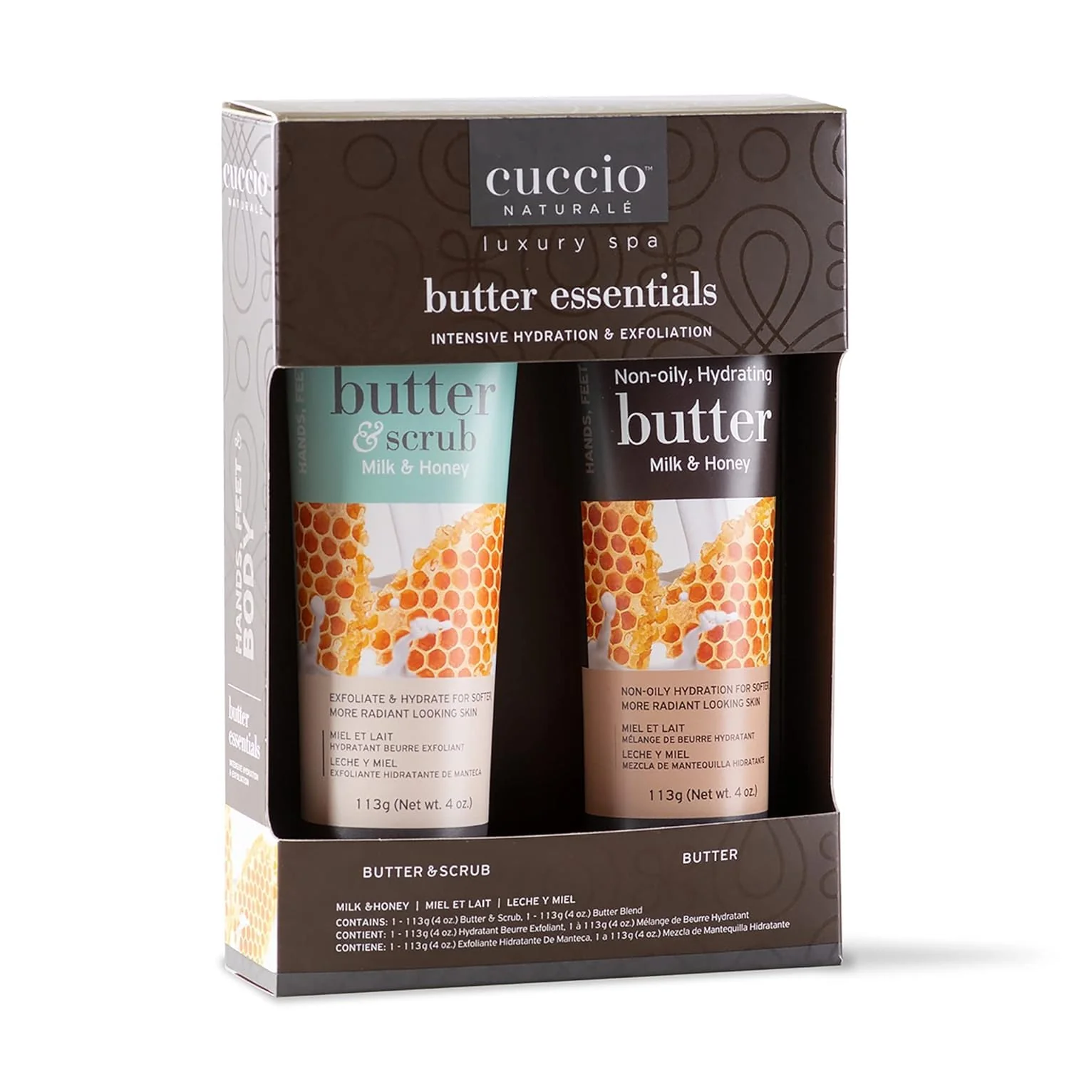 Practical Cuccio Naturale Butter And Scrub Essentials Kit - Provides An Intense Hydrating Treatment For Silky Smooth Skin - Exfoliating Formula High In Vitamins Easy-to-Use