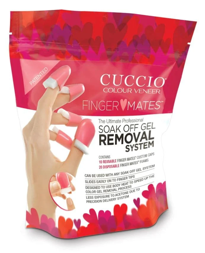 First-Class Cuccio Finger Mates Soak Off Gel Removal System - Reusable Non Latex Caps Remove Gel Nail Polish 10 Reusable Caps 20 Foam Pads Consistent