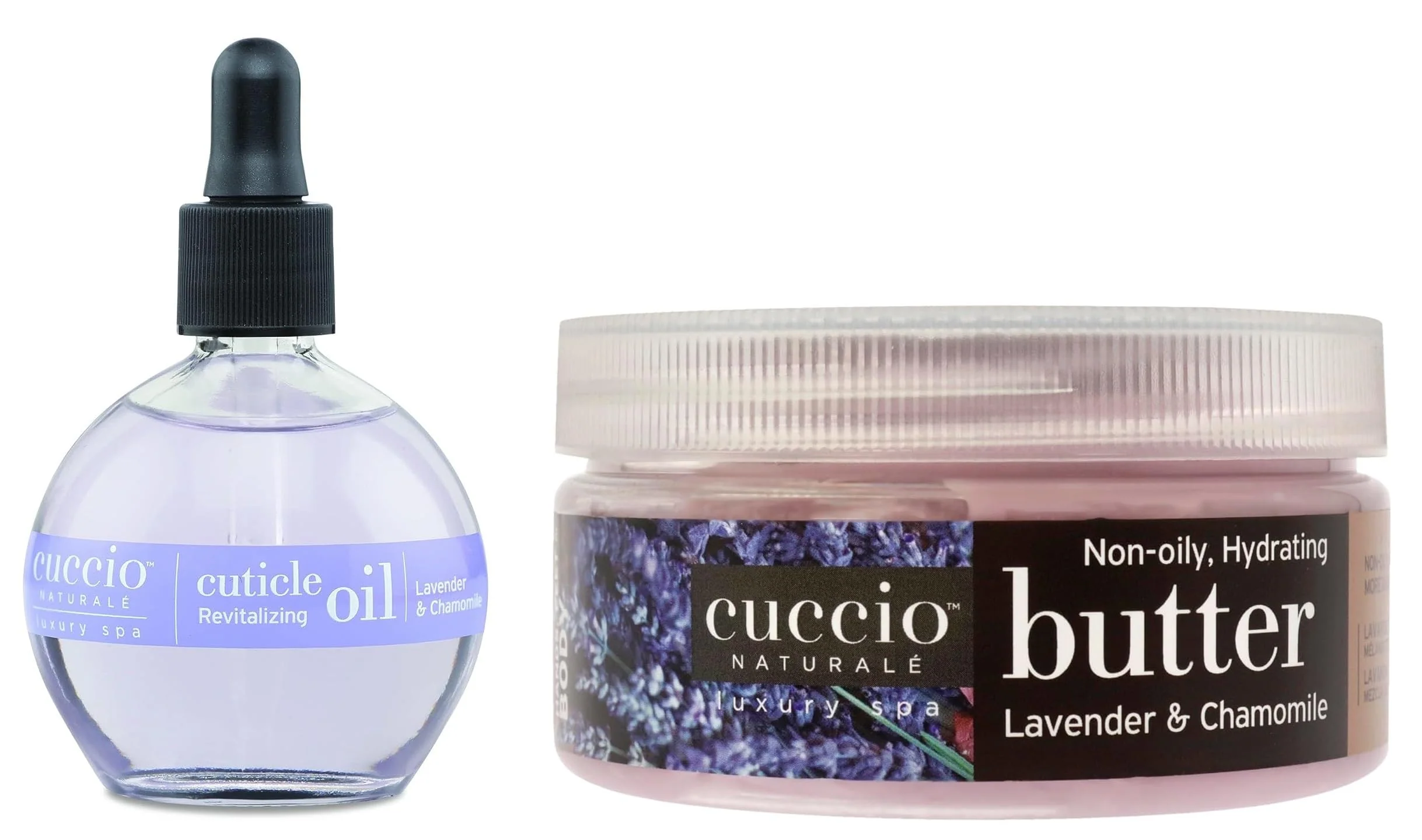 Quality Cuccio Full Hand Treatment - Cuticle Oil 2.50 Oz and Butter Blends Moisturizing Scented Body Cream 8 Oz Lavender Recyclable