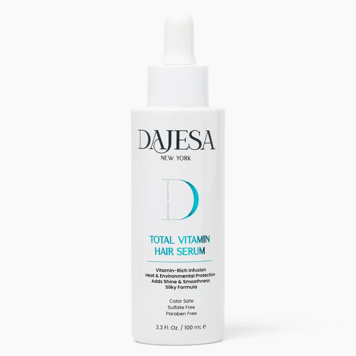 Smooth Dajesa Total Vitamin Hair Serum - Lightweight Leave-In Heat Protectant with Argan Oil Castor Oil Vitamin E Carrot Extract Color-Safe Sulfate- Casual