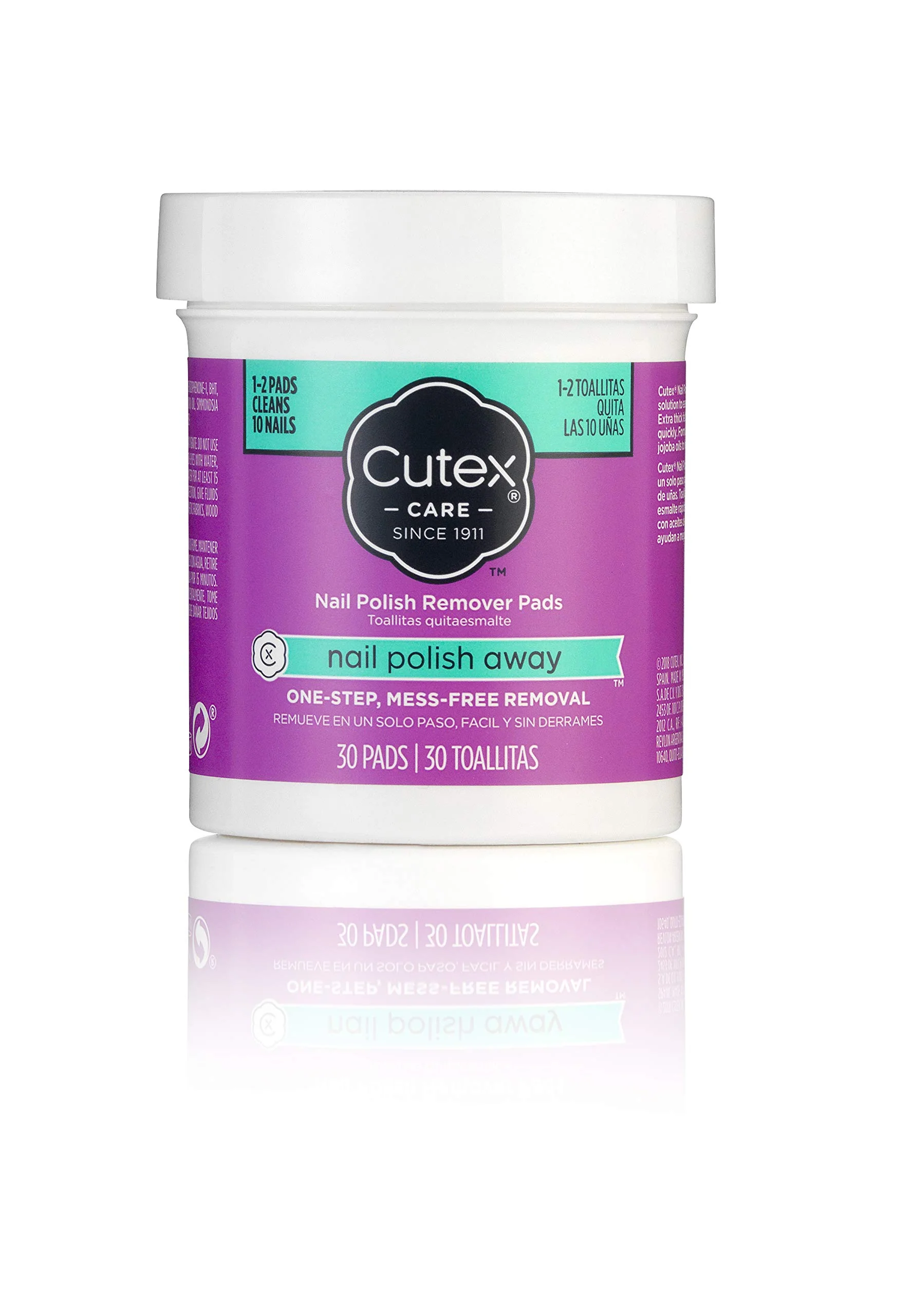 Authentic Cutex Nail Polish Remover Pads Pre-soaked with Jojoba and Sweet Almond Oil 1.0 Count Recyclable
