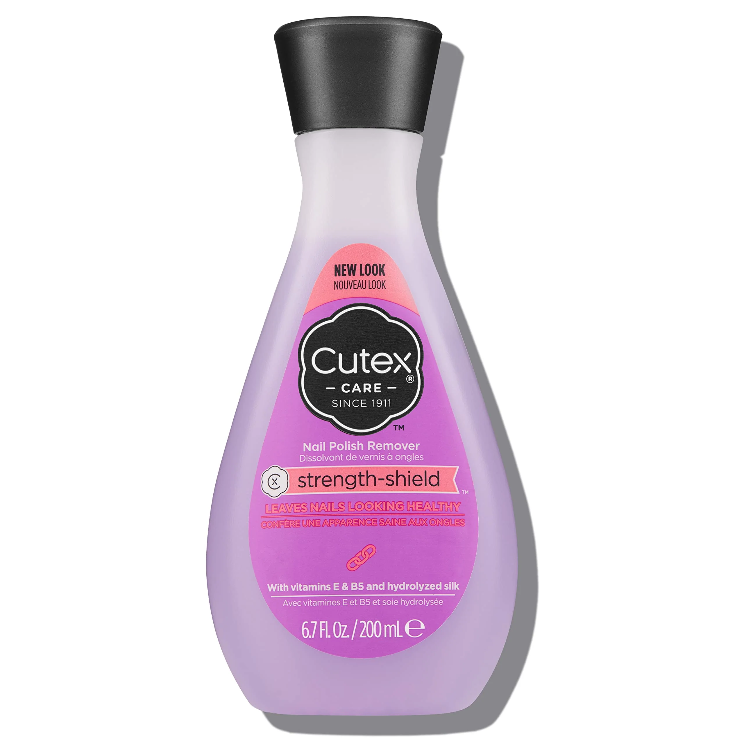 Easy-to-Use Cutex Strength Shield Nail Polish Remover Leaves Fingernails Toenails Looking Healthy Contains Vitamins E B5 Hydrolyzed Silk 6.7 fl oz Innovative