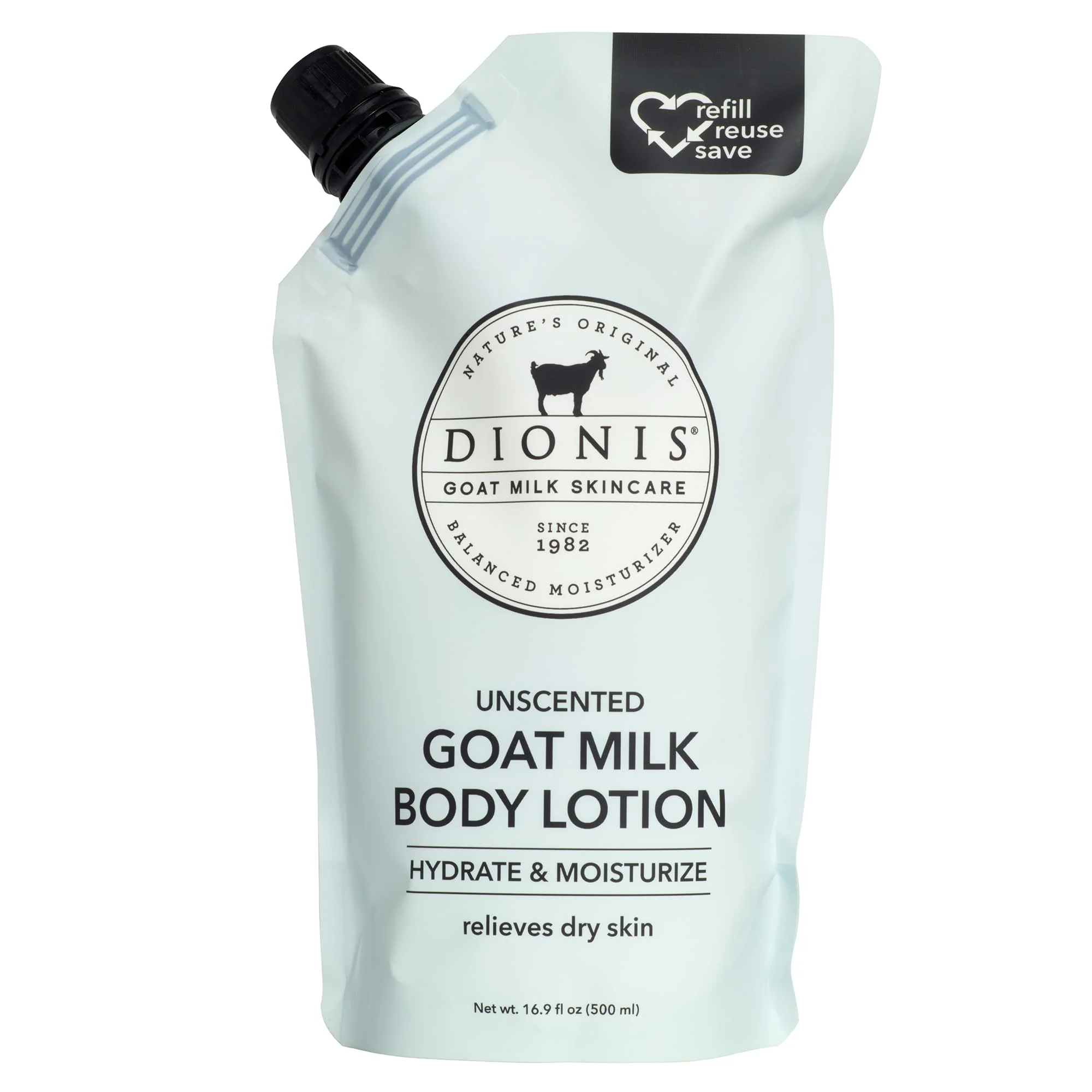 Efficient Dionis Goat Milk Lotion Refill - Moisturizing Body Lotion for Dry Skin Sensitive Skin Safe Lightweight Non-Greasy Formula Lotion Pump - Unscented Elite