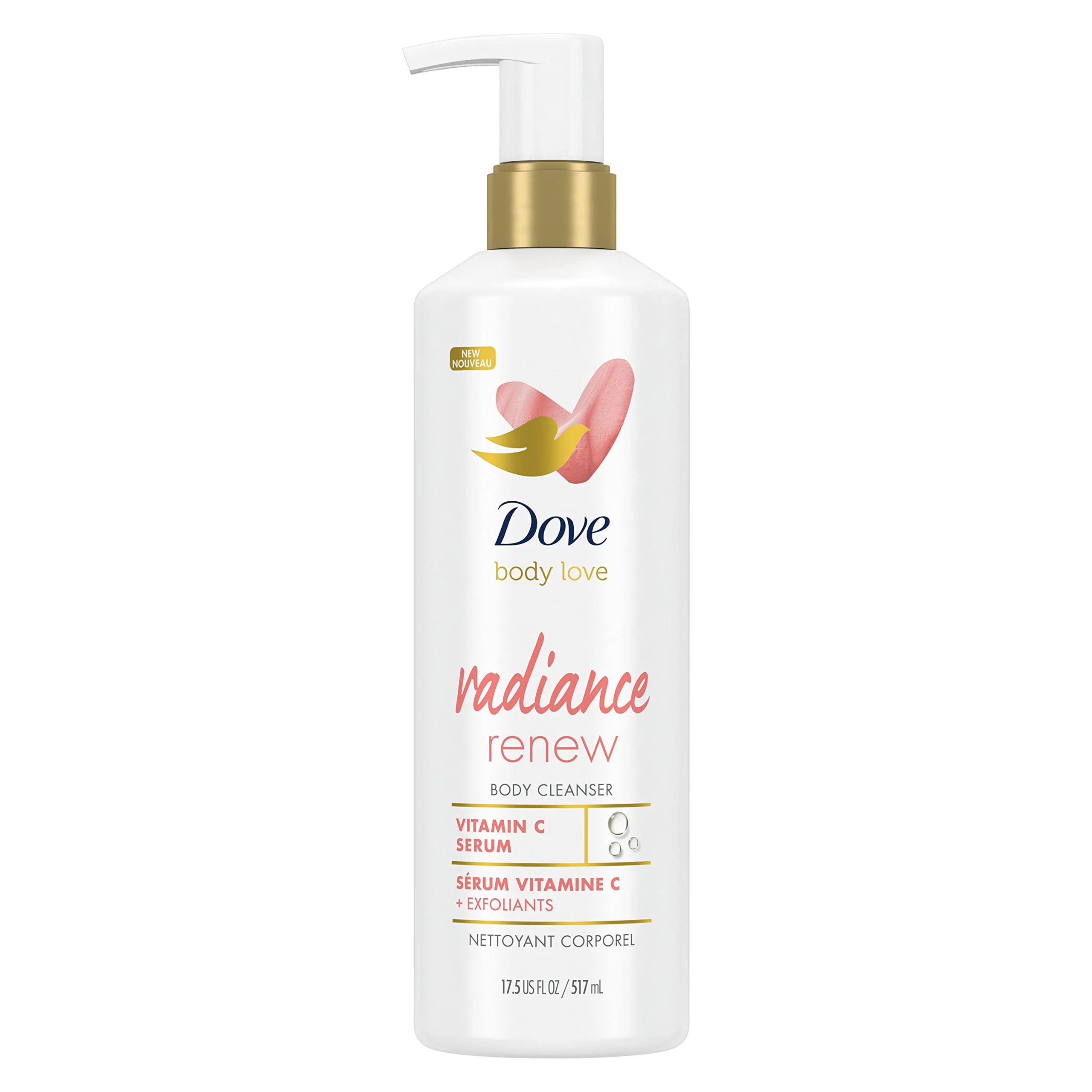 Elite Dove Body Love Body Cleanser Radiance Renew For Dull Skin Exfoliating Body Wash Cleanser with Vitamin C Serum 17.5 fl oz Comfortable