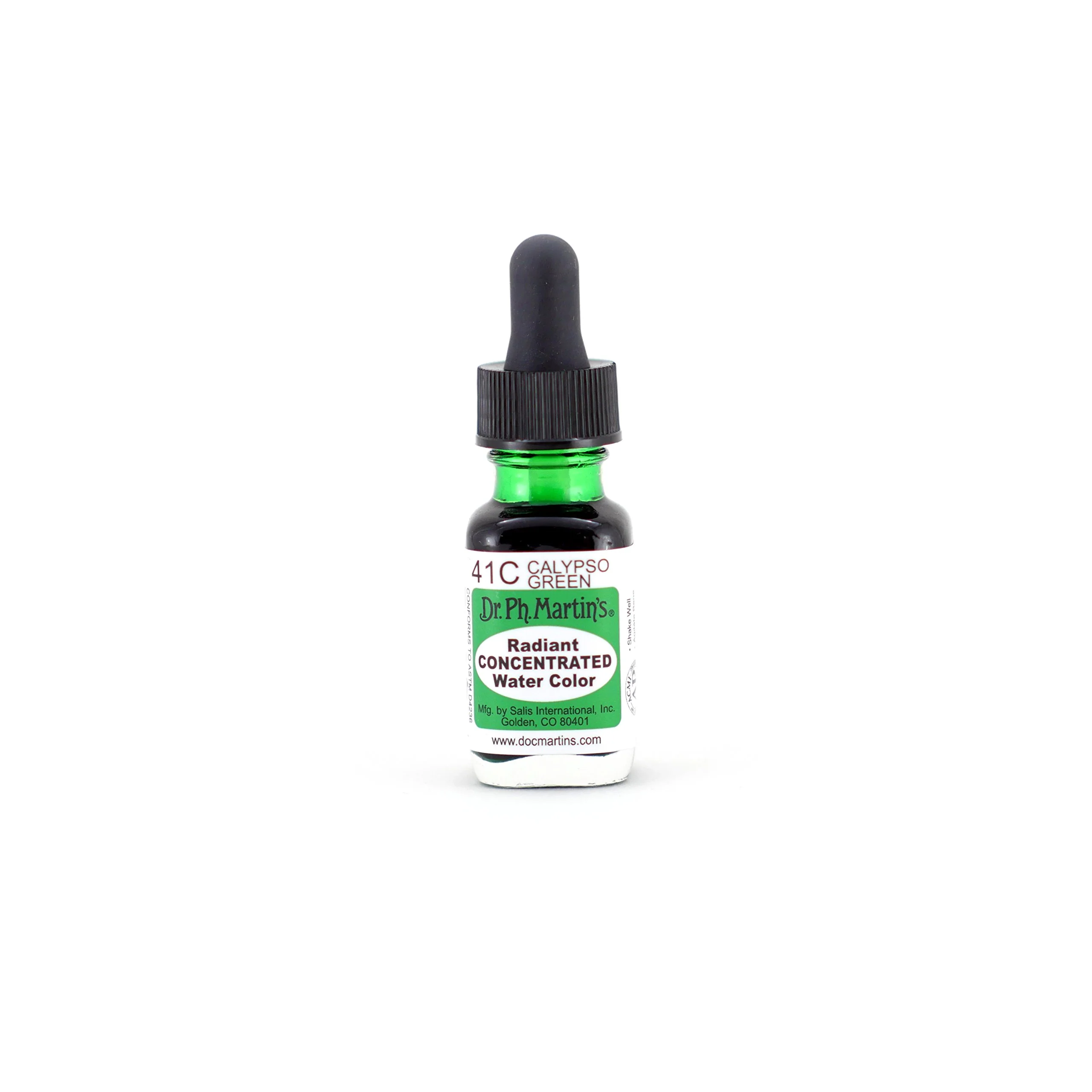 Unique Dr. Ph. Martin's Radiant Concentrated Water Color 41C Watercolor Bottle 0.5 oz Calypso Green 1 Bottle Comfortable