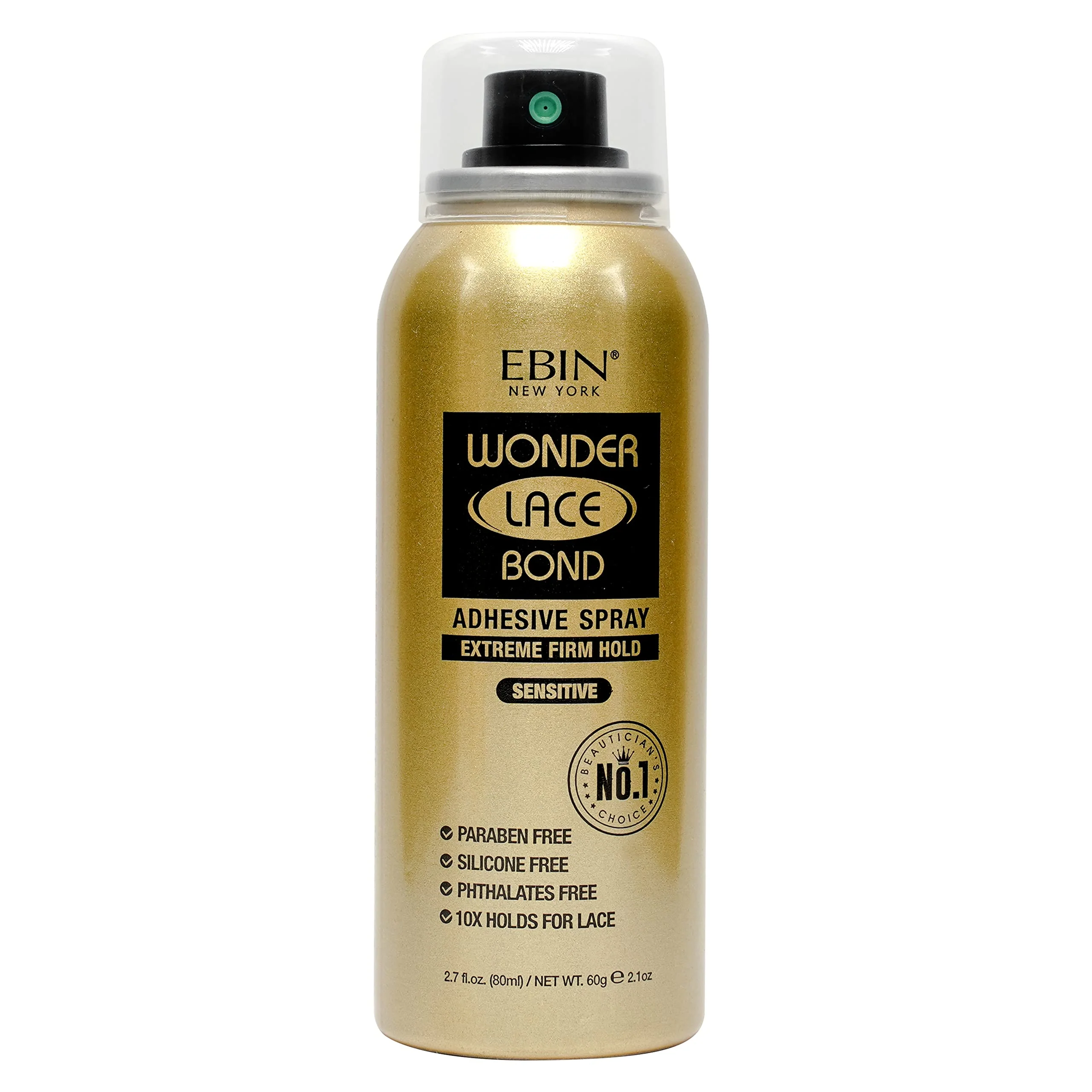 High-Performance EBIN NEW YORK Wonder Lace Bond Adhesive Spray - Sensitive Extreme Firm Hold 2.7 fl. oz. 80ml Fast Drying No Residue No Build Up Powerful Contemporary