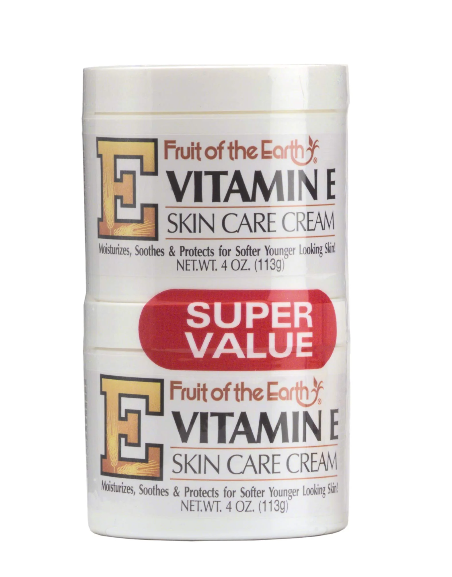 Artisan Fruit of the Earth Vitamin-E Cream 4 Ounce Jar - 2 pack Breathable
