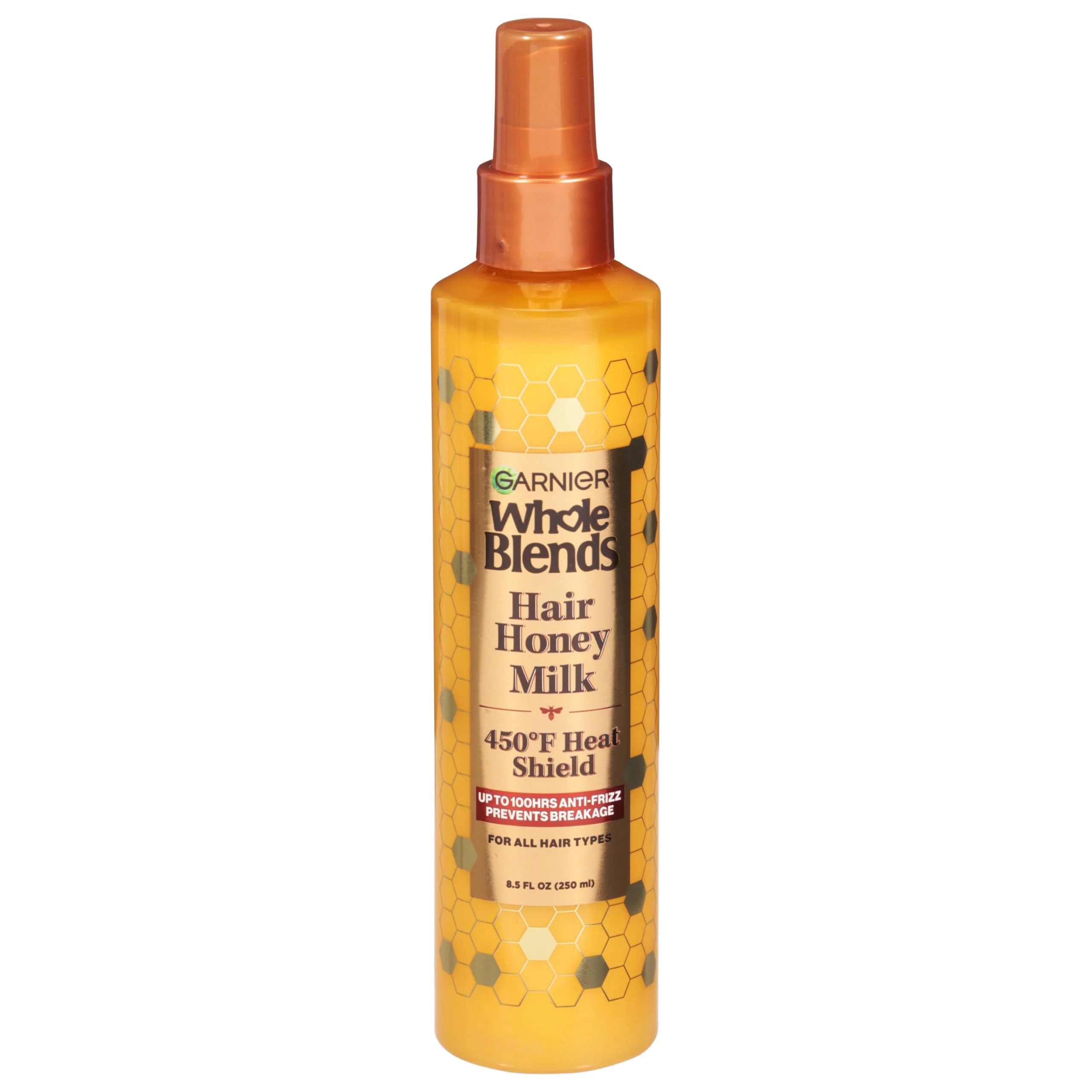 Crafted Garnier Whole Blends Hair Honey Milk 450F Heat Protectant Spray Heat Protectant for All Hair Types With Up To 100 HRs of Frizz Control 8.5 Fl Oz Unique