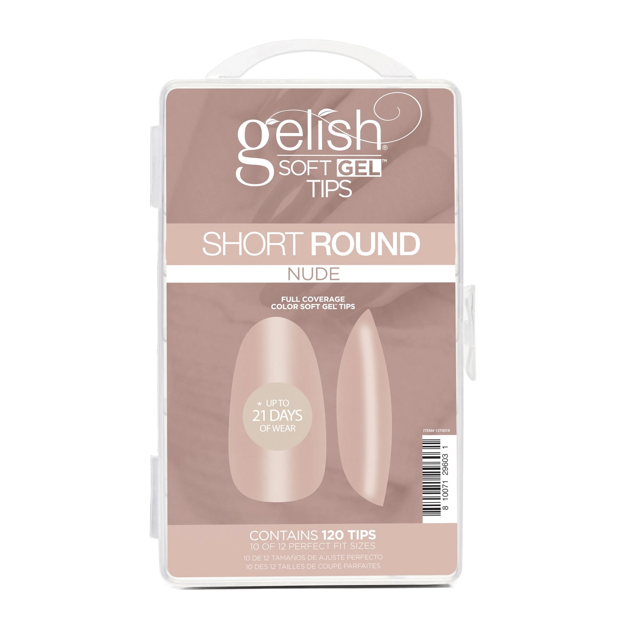 Reliable Gelish Nude Soft Gel™ Tips Press on Nails Extension - Nude Short Round 120 Count Elegant