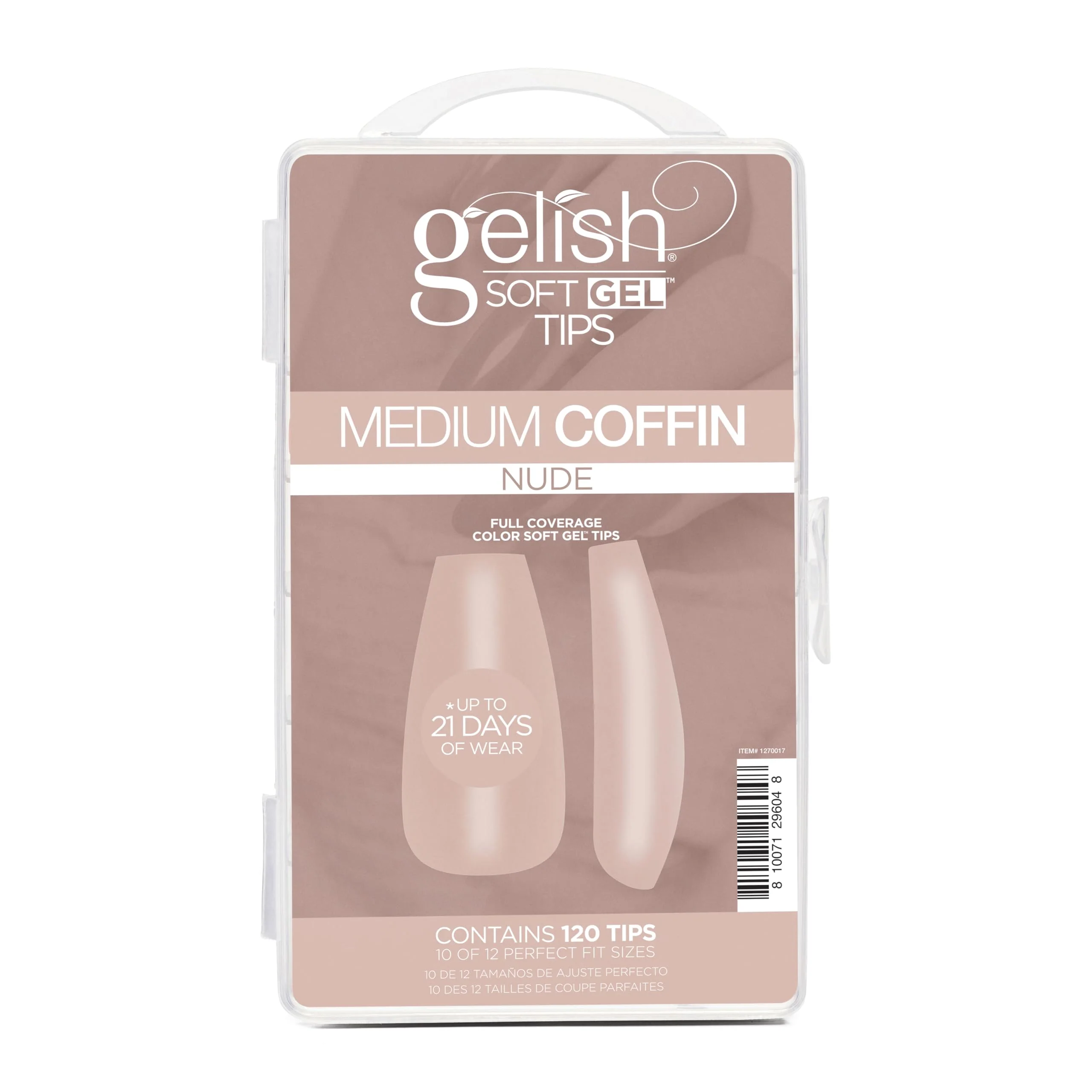 Selected Gelish Nude Soft Gel™ Tips Press on Nails Extension - Nude Medium Coffin 120 Count Refined