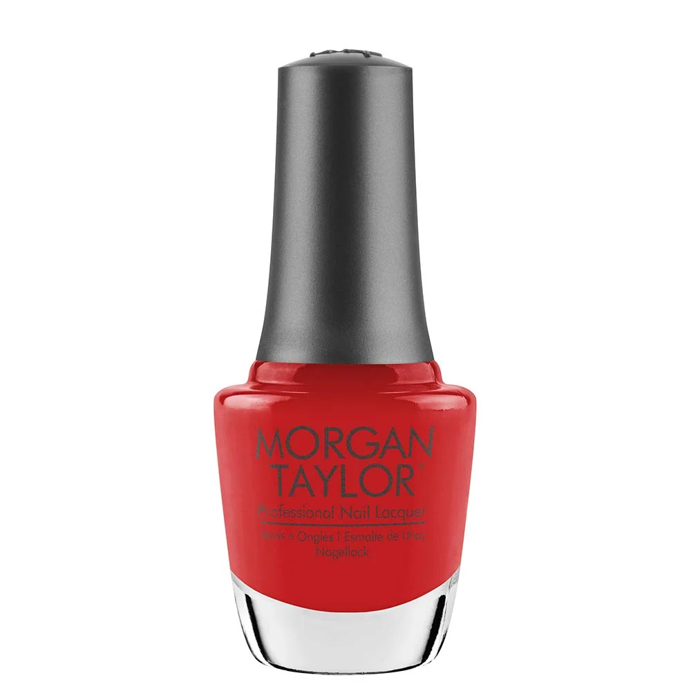 Enhanced Morgan Taylor Nail Lacquer A Petal For Your Thoughts Bright Red Professional Lacquer Vibrant Chip-Resistant Fast-Drying Long-Lasting Soft