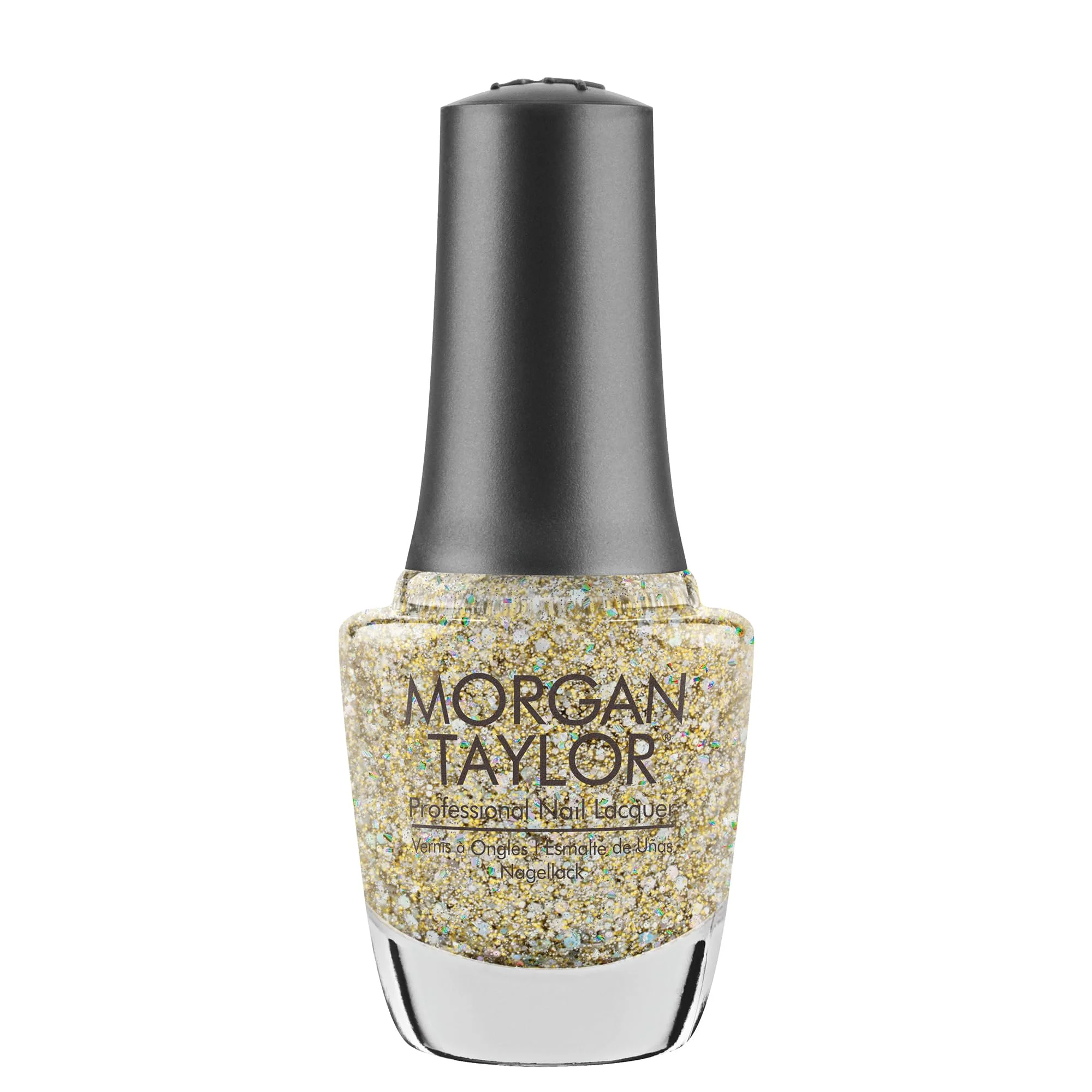 Healthy Morgan Taylor Nail Lacquer Grand Jewels Gold Sparkle Professional Lacquer Vibrant Chip-Resistant Fast-Drying Long-Lasting High-Shine Soft