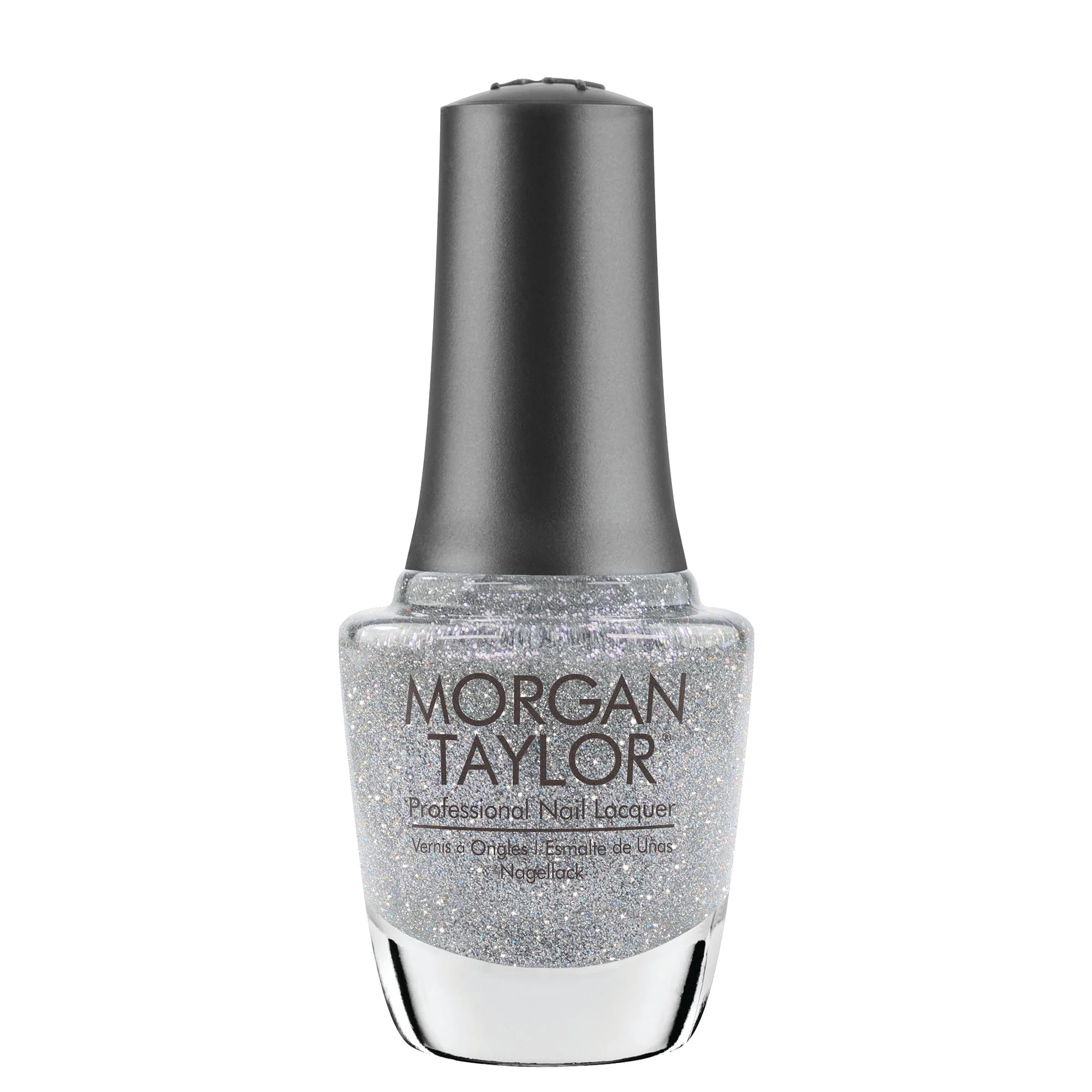 Breathable Morgan Taylor Nail Lacquer Water Field Silver Sparkle Professional Lacquer Vibrant Chip-Resistant Fast-Drying Long-Lasting High-Shine Genuine