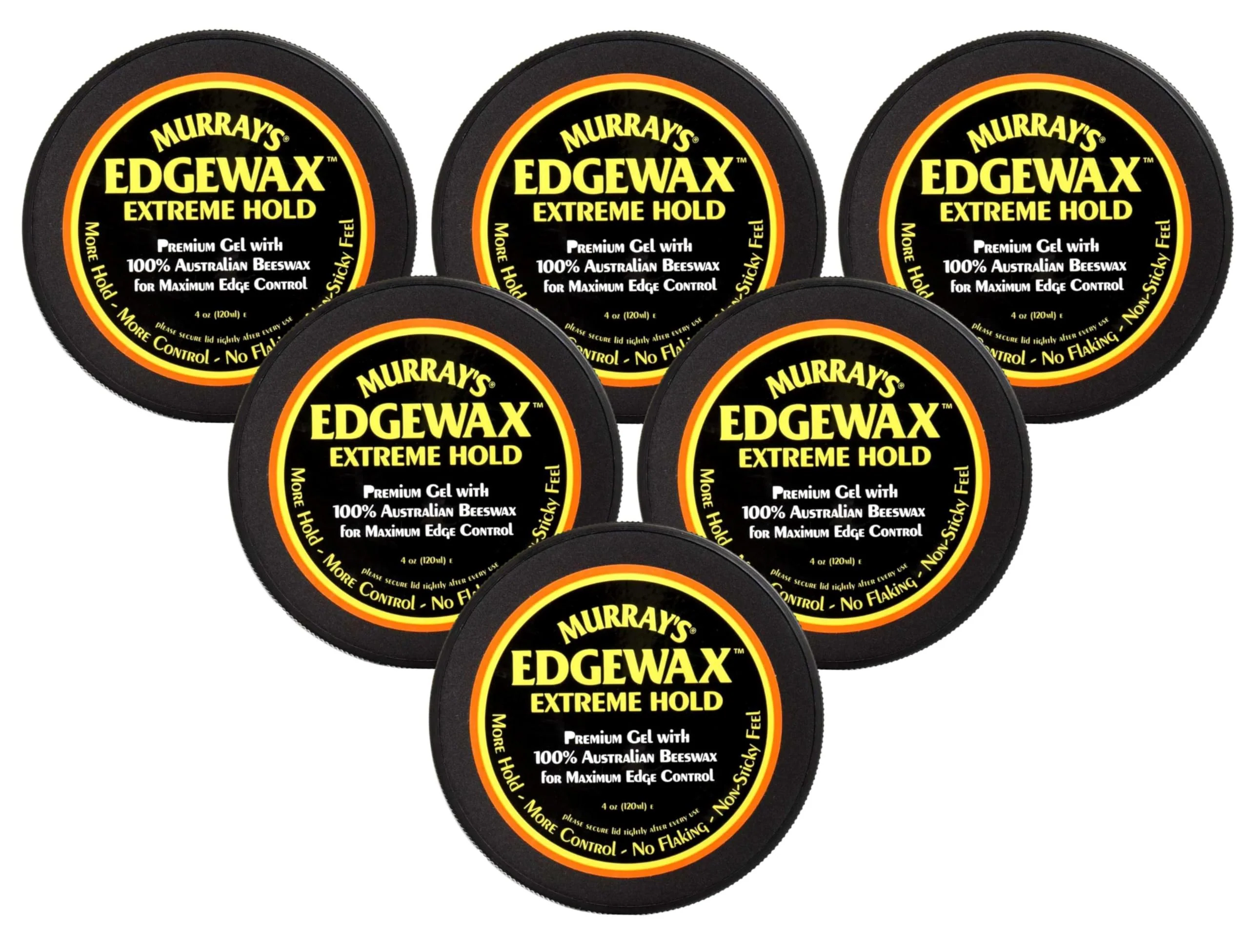 Original Murrays Edgewax Gel 4 Ounce Jar Extreme Hold 120ml 6 Pack Original Design