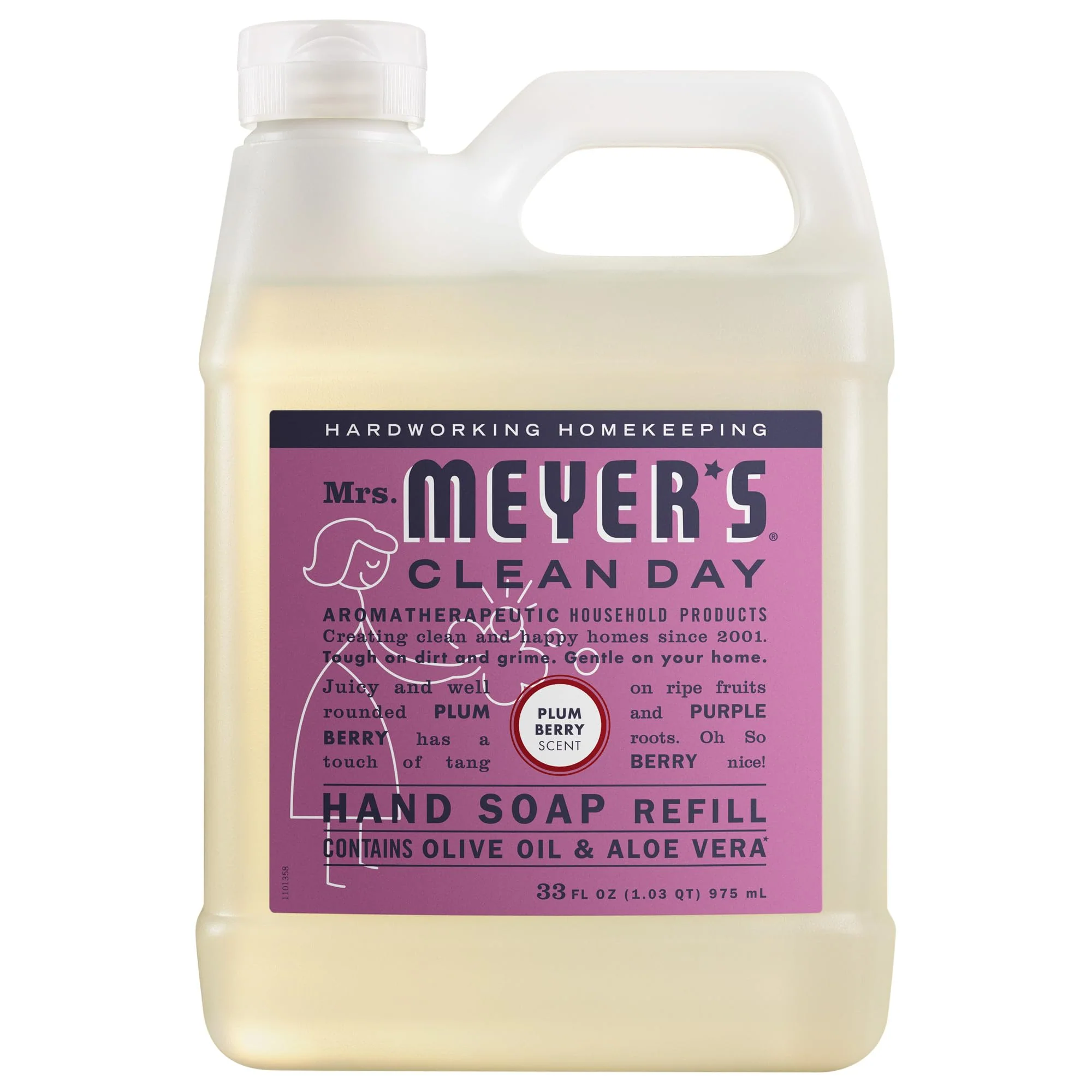 Next-Generation Mrs. MEYER'S CLEAN DAY Hand Soap Refill Plum Berry Scent 33 Fl Oz Bottle Convenient