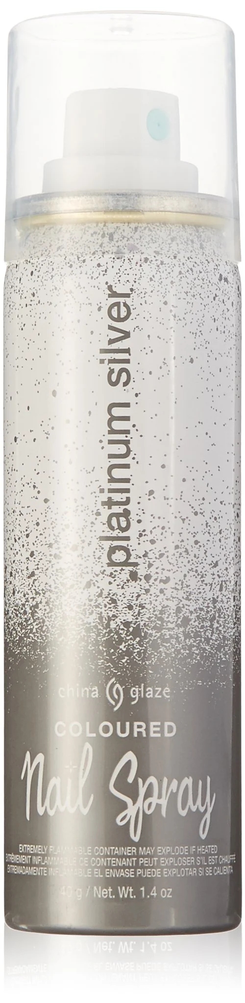 Trusted Nail Spray Nail Polish Platinum Silver 1.4 Fluid Ounce Versatile