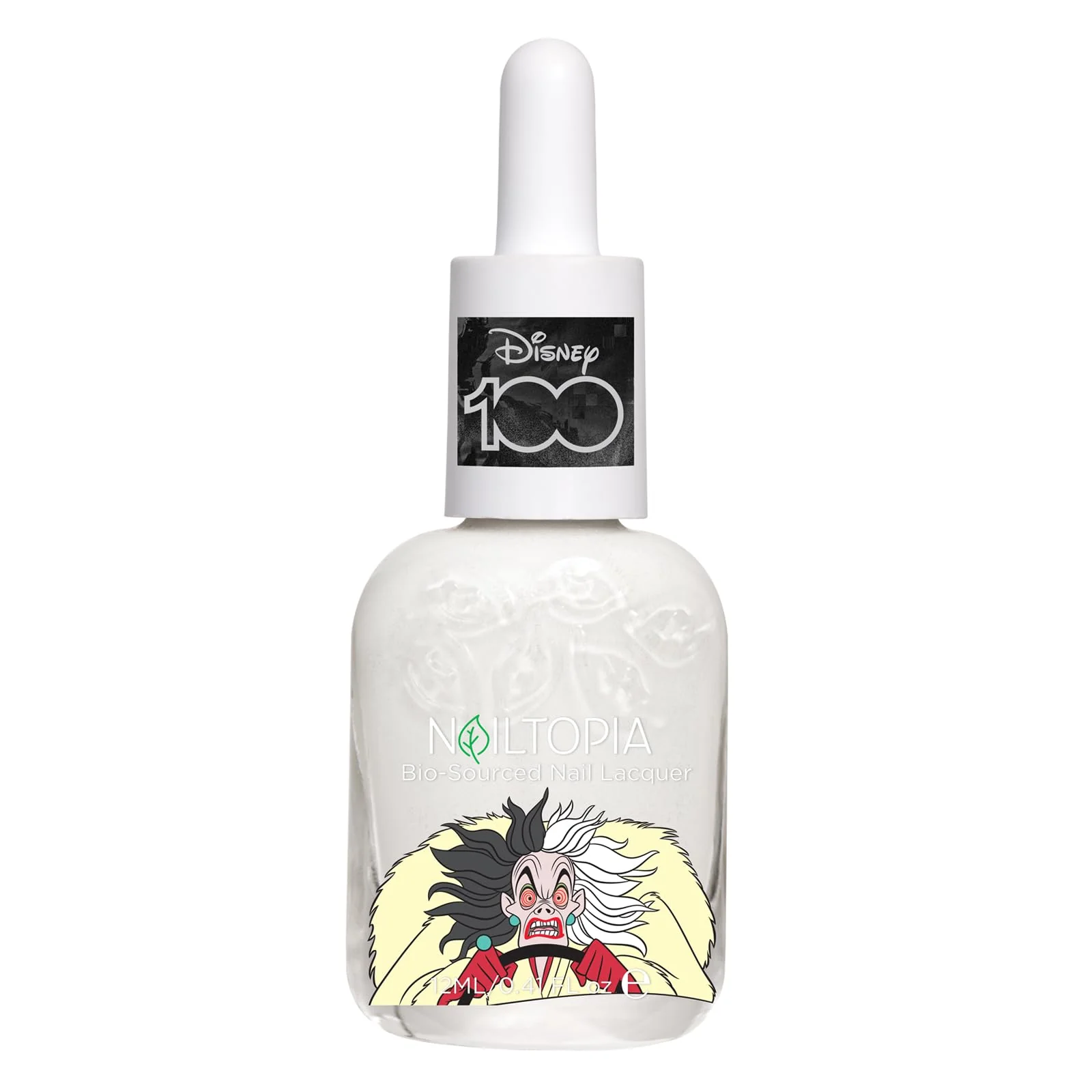 Long-Lasting Nailtopia Bio-Sourced Chip Nail Lacquer Disney Collection Cruella 0.41 oz - All Natural - Vegan - Strengthening - Quick-Dry - Long Lasting Safe