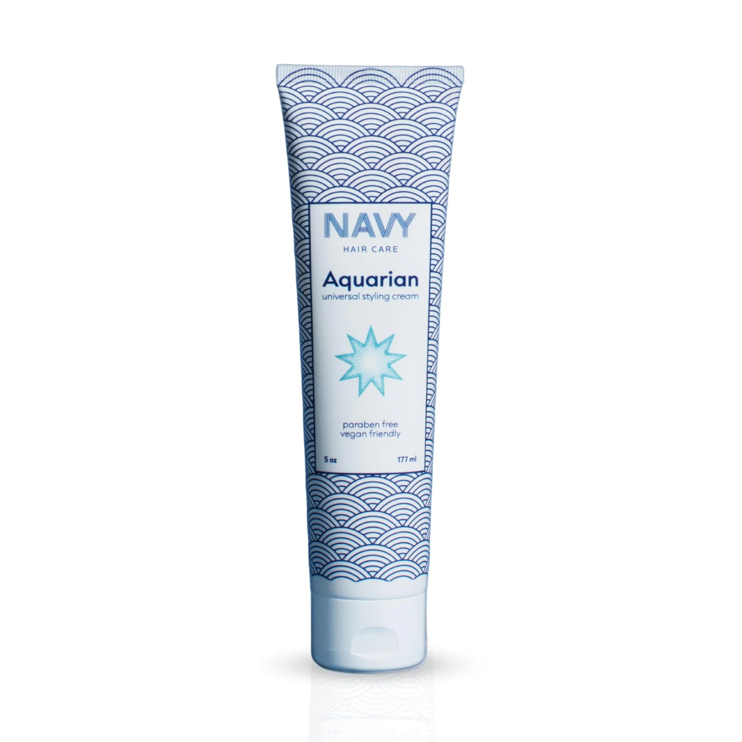 Authentic NAVY HAIR CARE Aquarian 3-in-1 Styling Cream Lightweight Smoothing Leave-In Heat Protectant Curl Defining Cream Anti-Frizz UV Protection Certified