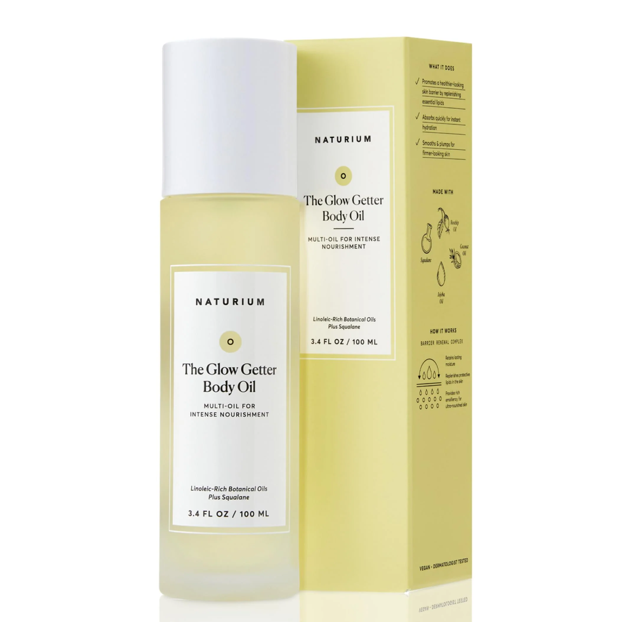 Organic Naturium The Glow Getter Body Oil Multi-Oil for Intense Nourishment Hydrating Moisturizing Formula Vegan Cruelty- 3.4 oz Fashionable